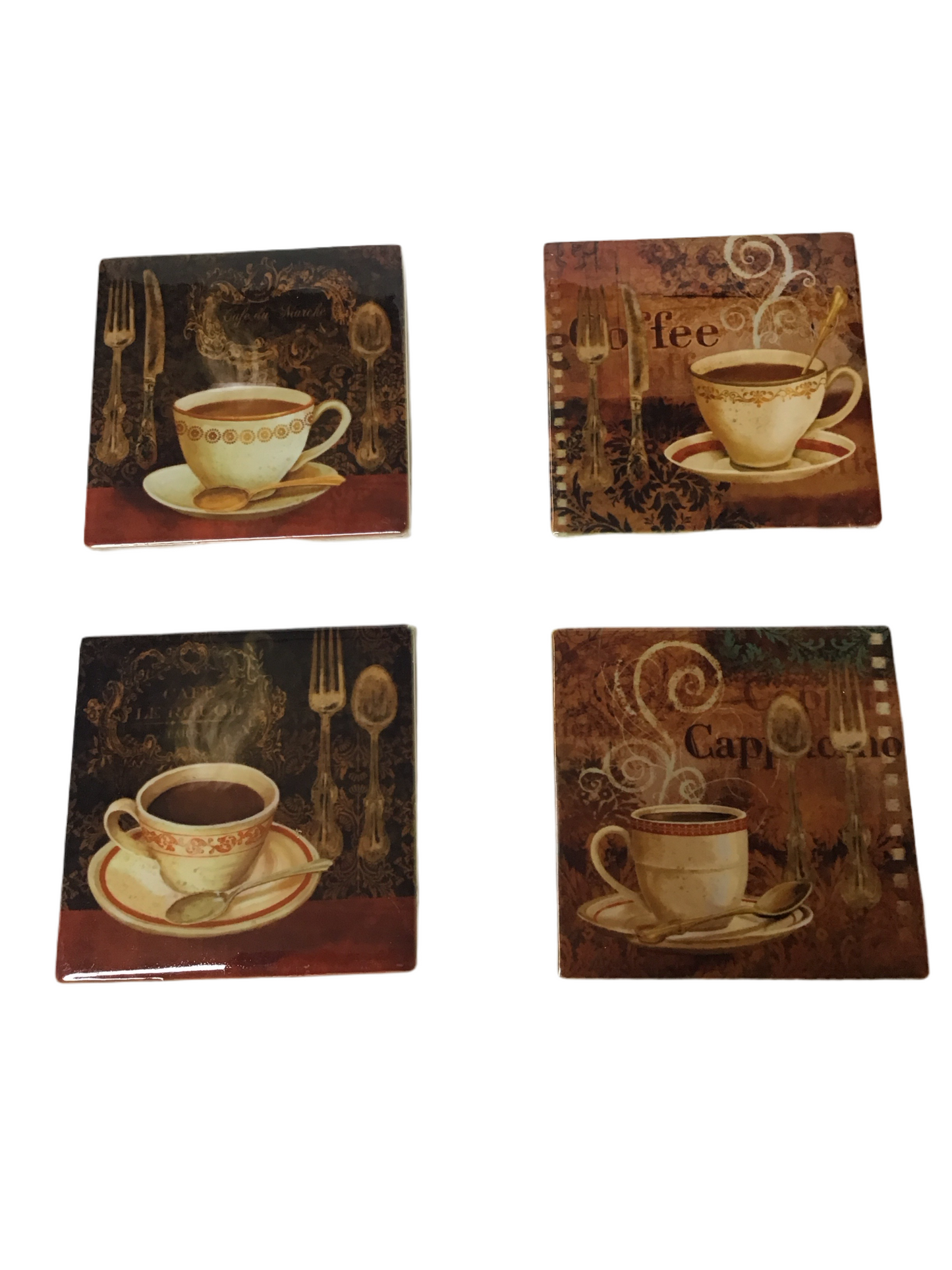 4 Untersetzer in einer Holzbox