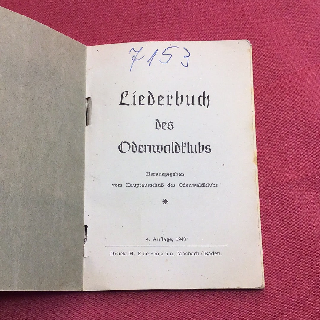 Liederbuch des Odenwaldsklubs