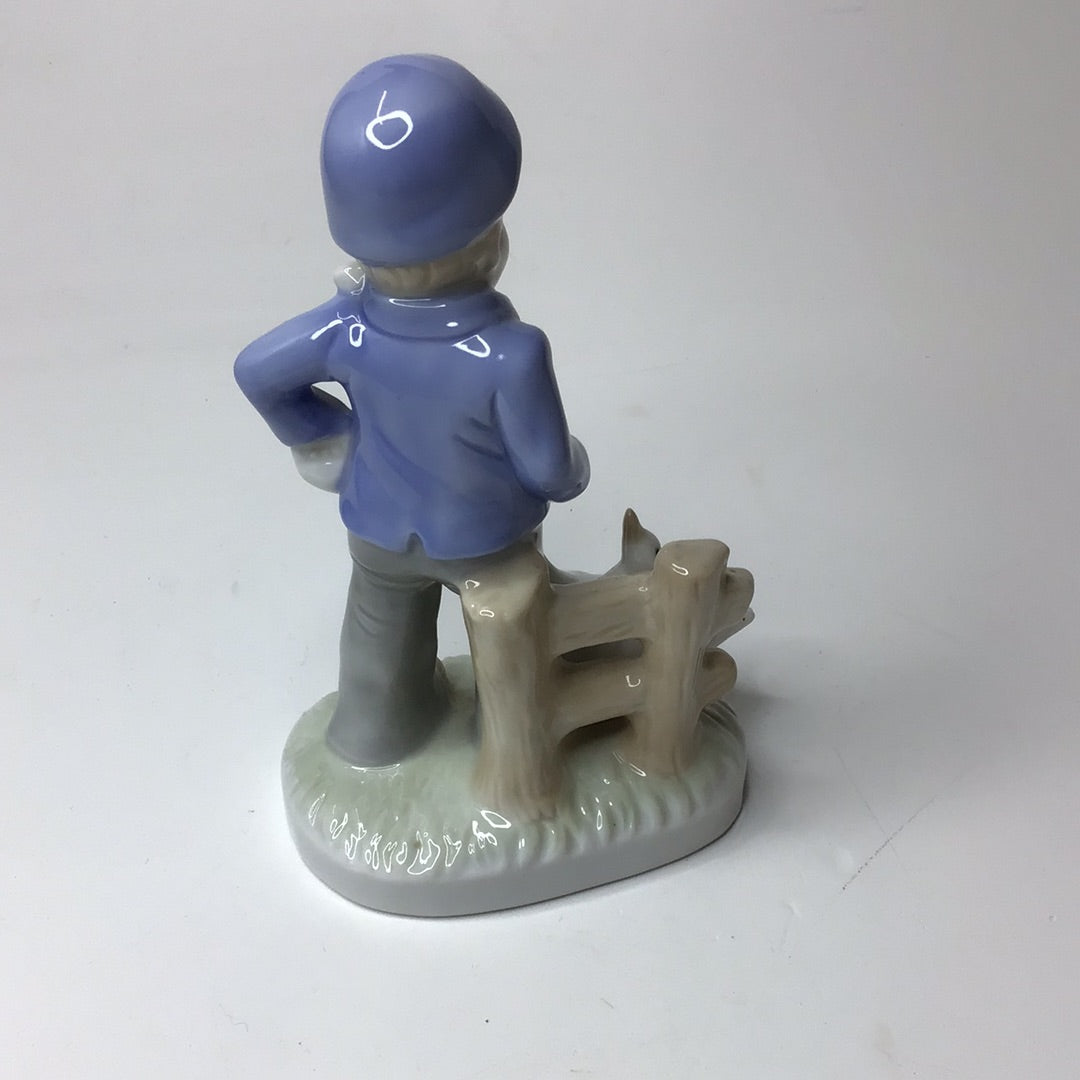 Porzellan Figur Junge mit Enten