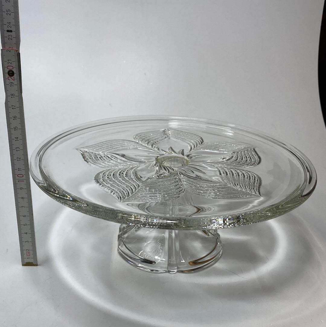 Glas Tortenplatte auf Fuß