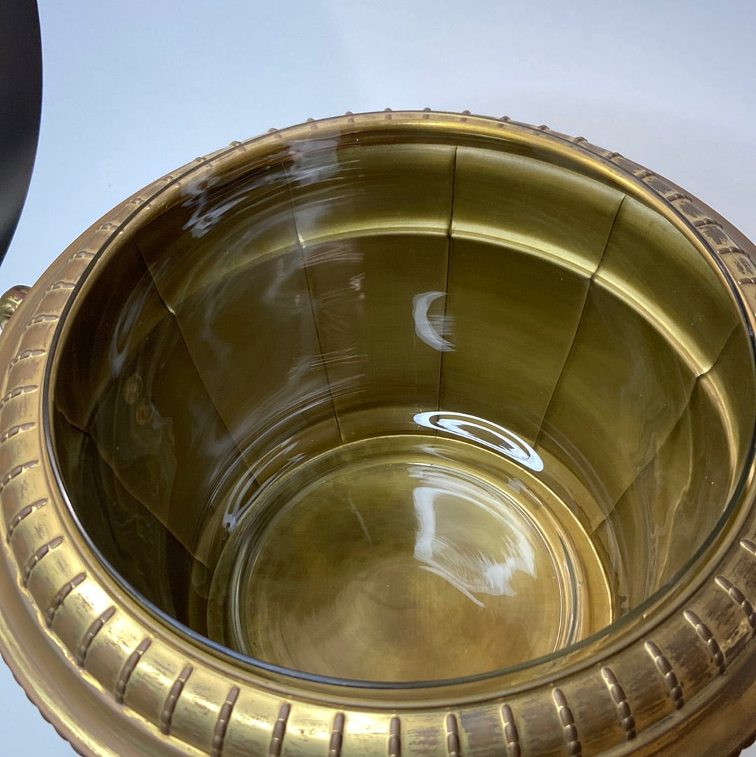 Messing Bowle mit Glaseinsatz