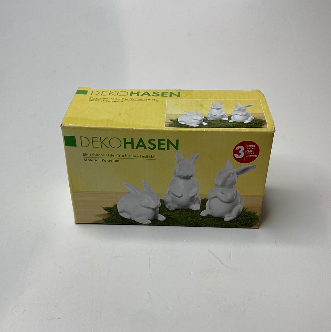 Dekohasen 3 Stück aus Porzellan