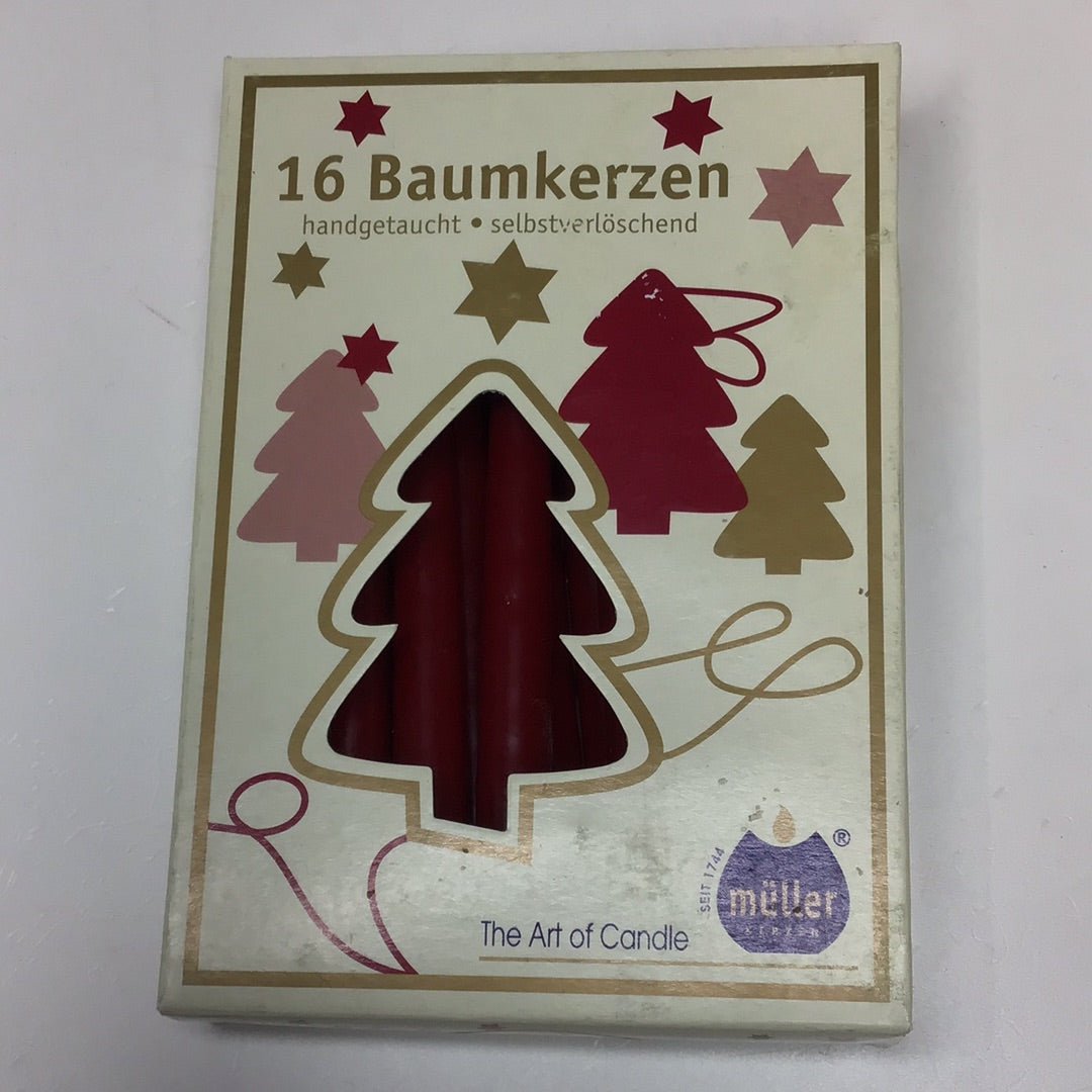Baumkerzen 16 Stück dunkelrot