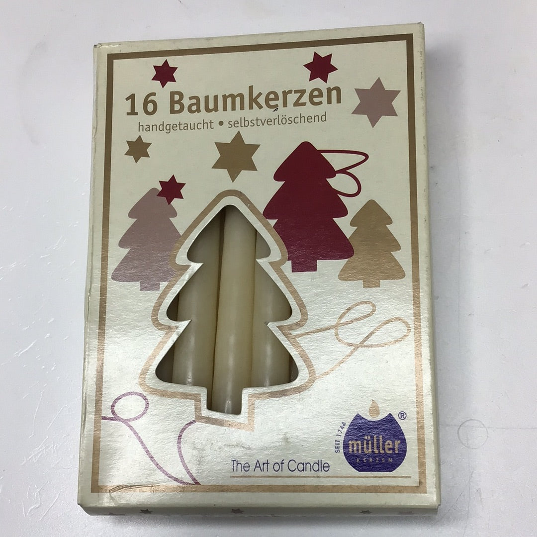 Baumkerzen 16 Stück, weißcreme