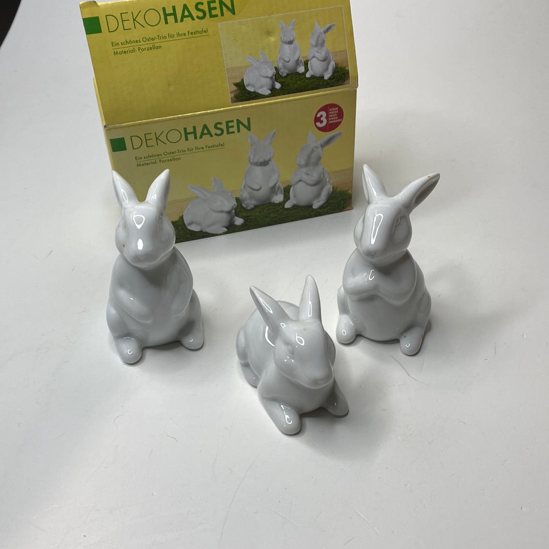 Dekohasen 3 Stück aus Porzellan