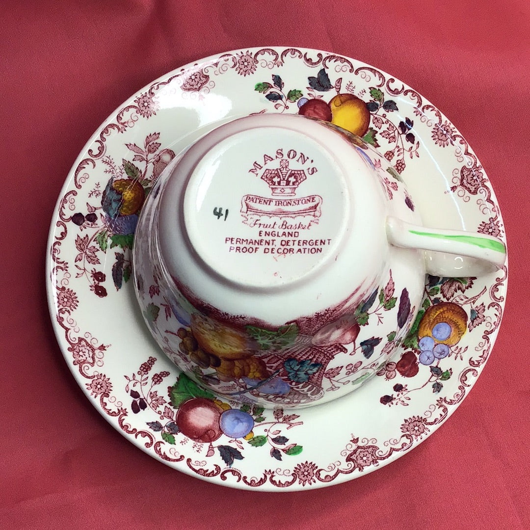 Masonˋs Fruit Basketball Porzellan Tasse und Untertasse