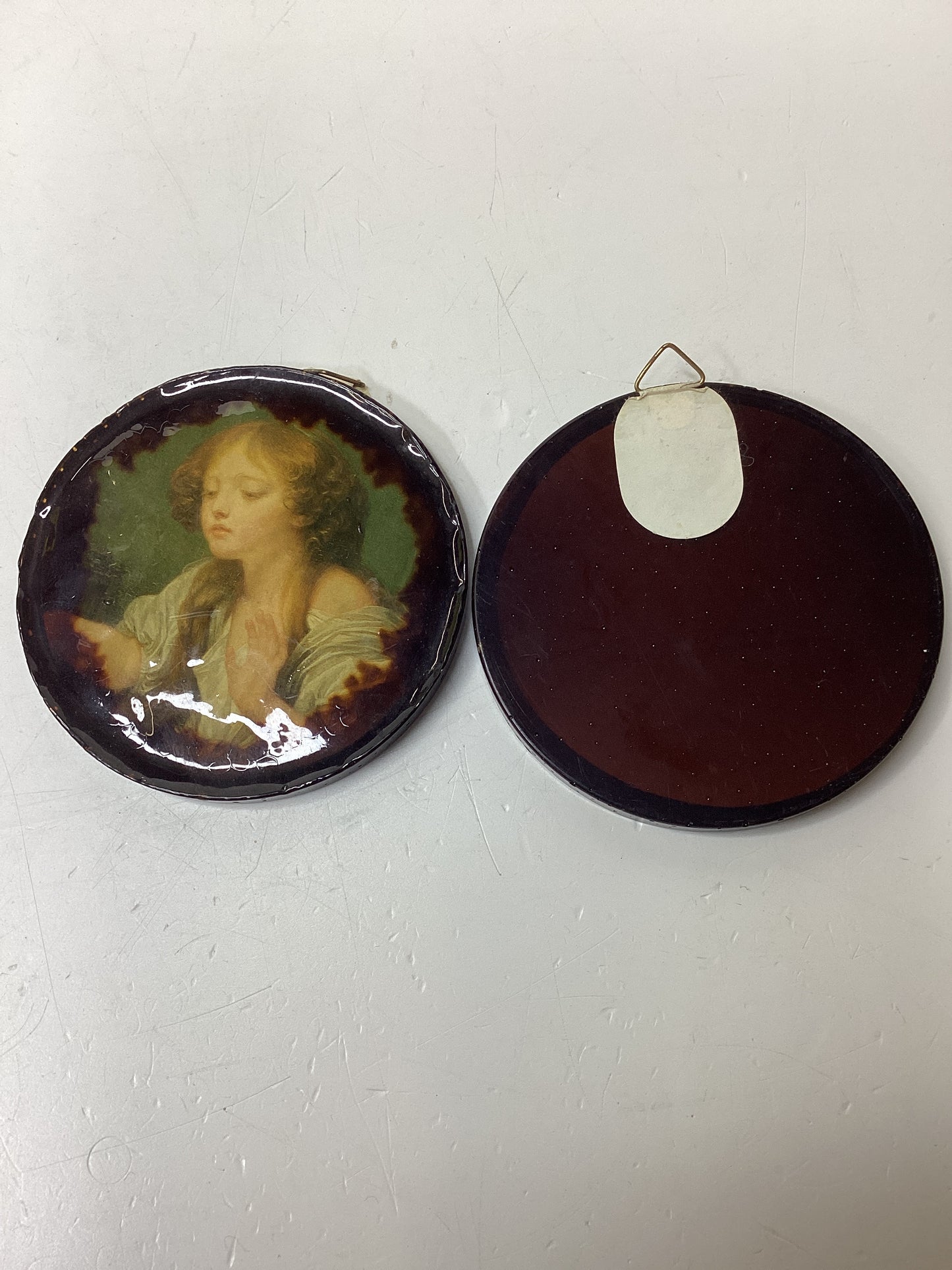 2 Miniaturen Porträt mit Mädchen