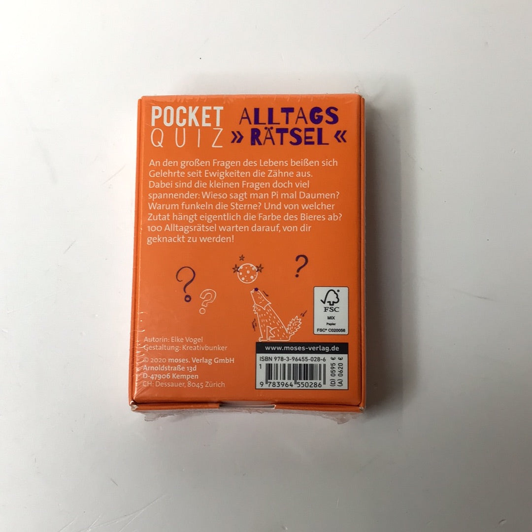 Pocket Quiz Alltags „Rätsel“ Spiel