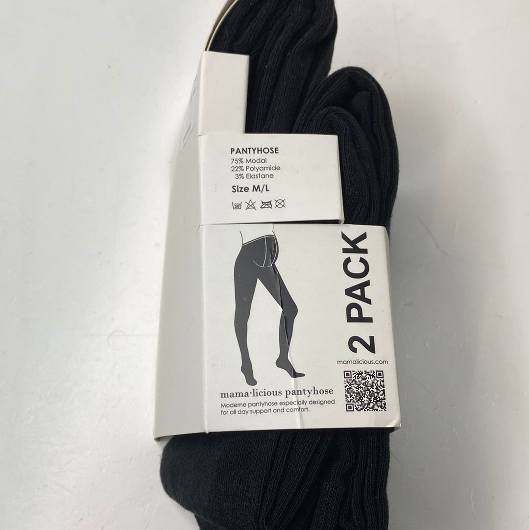 Schwarze Strumpfhosen für Schwangerschaft 2 Stück