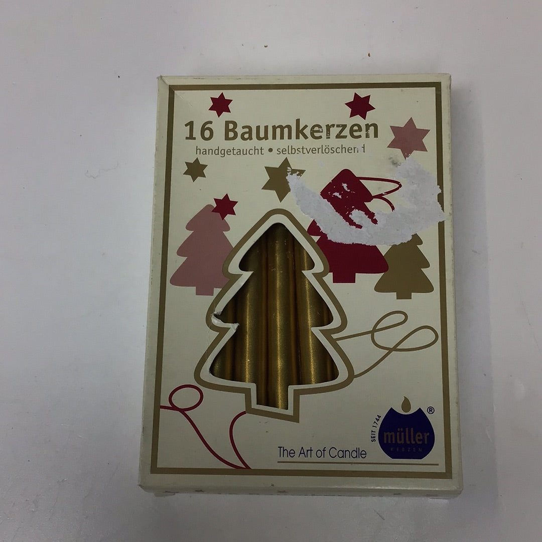Baumkerzen 16 Stück, Gold