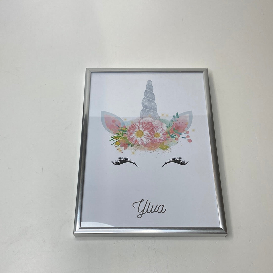 Silberne Bilderrahmen mit Unicorn Bild