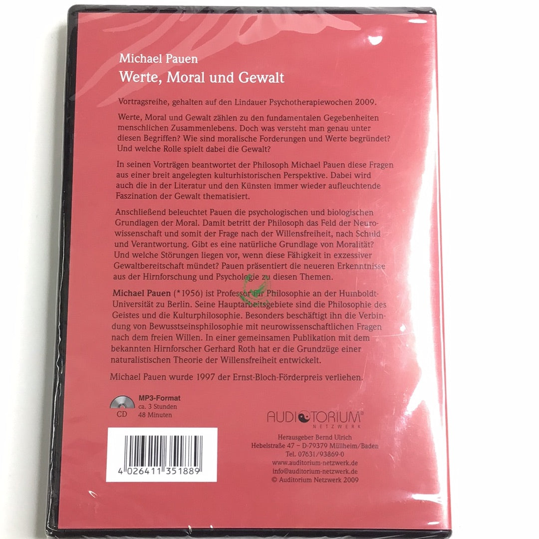 Werte, Moral, Gewalt von Michael Pauen CD