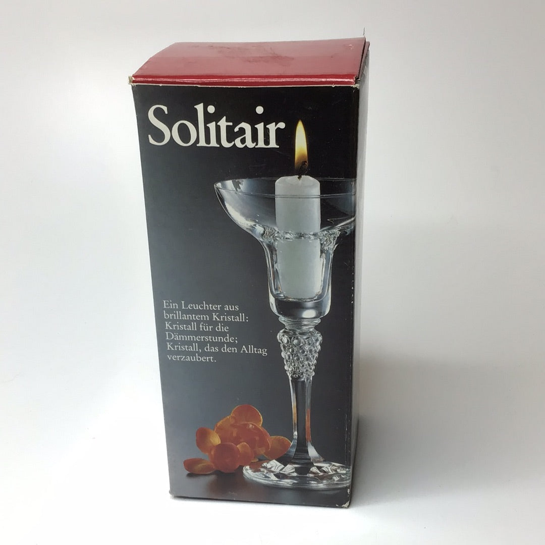 Solitair Leuchter mit Kerze Kristallglas