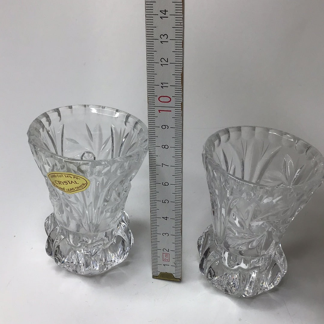 Genuine Lead Crystal 24% Bleikristall Vasen Schnapsgläser 2 Stück