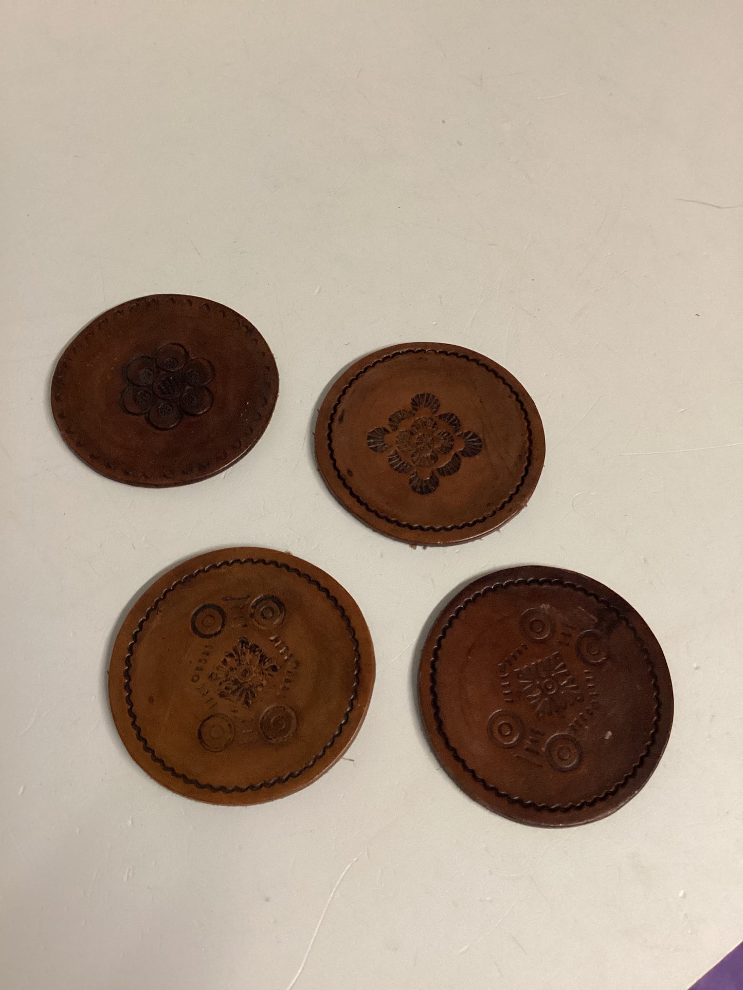 Leder mini Untersetzer