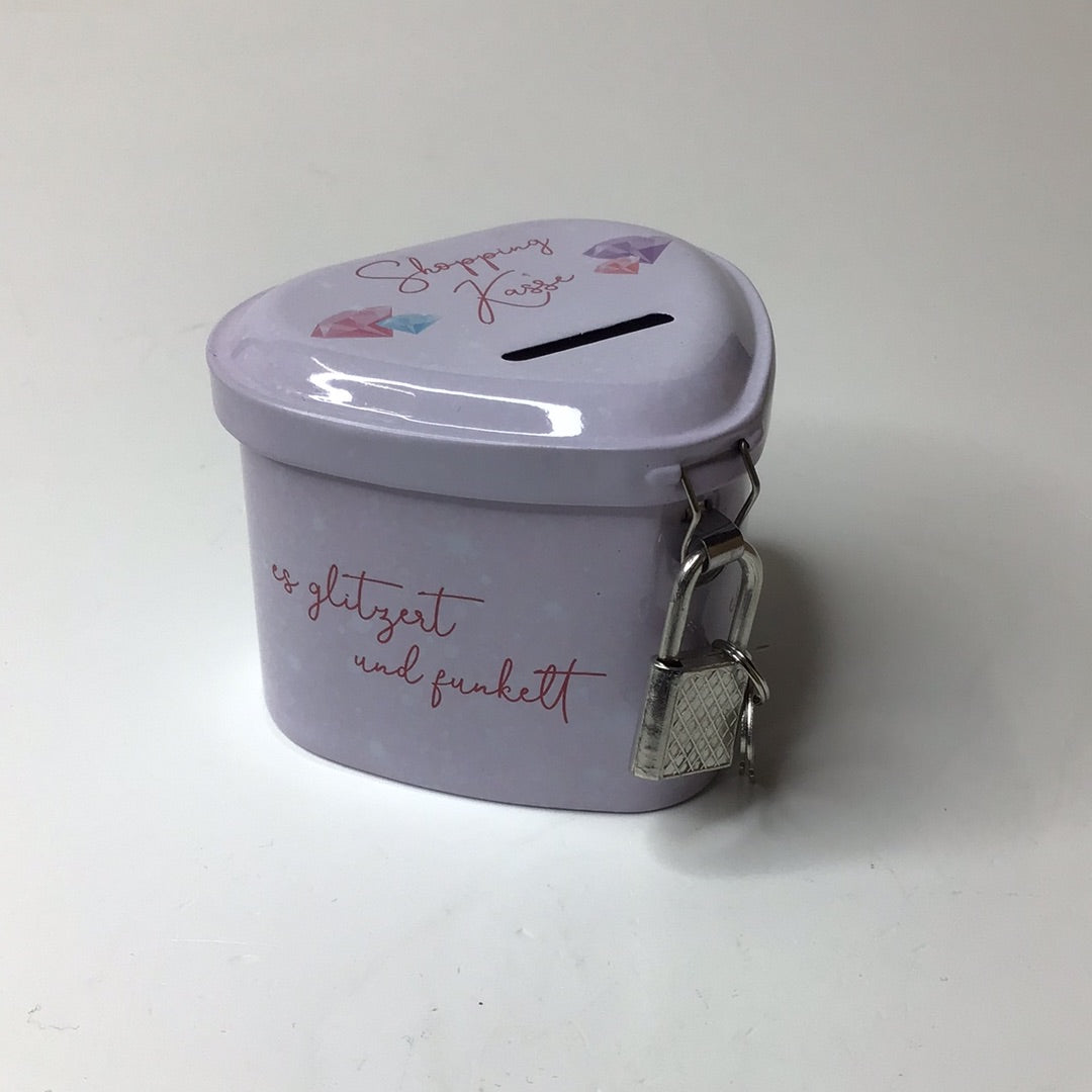 Sparbüchse Herz mit Schloß