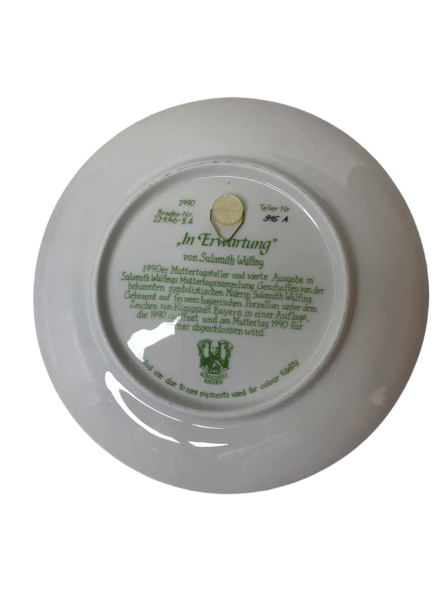 Königszelt Bayern Porzellan Wandteller Sammelteller „In Erwartung“