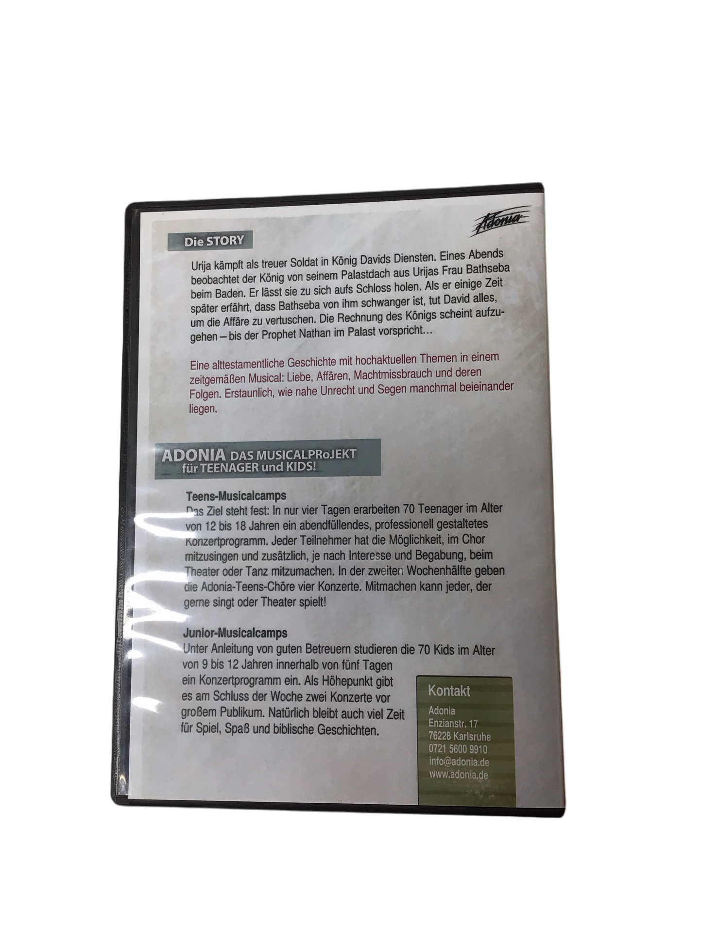 Bathseba Erinnerungs-DVD Tournee 2011 Adonia -Musical