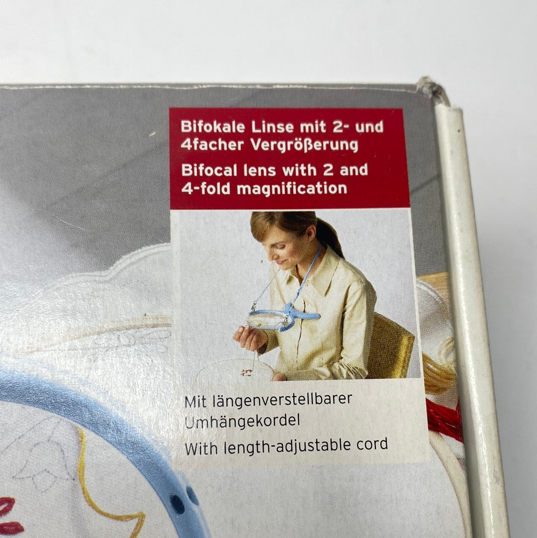 Nählupe, bifokale Linse mit 2 und 4facher Vergrößerung