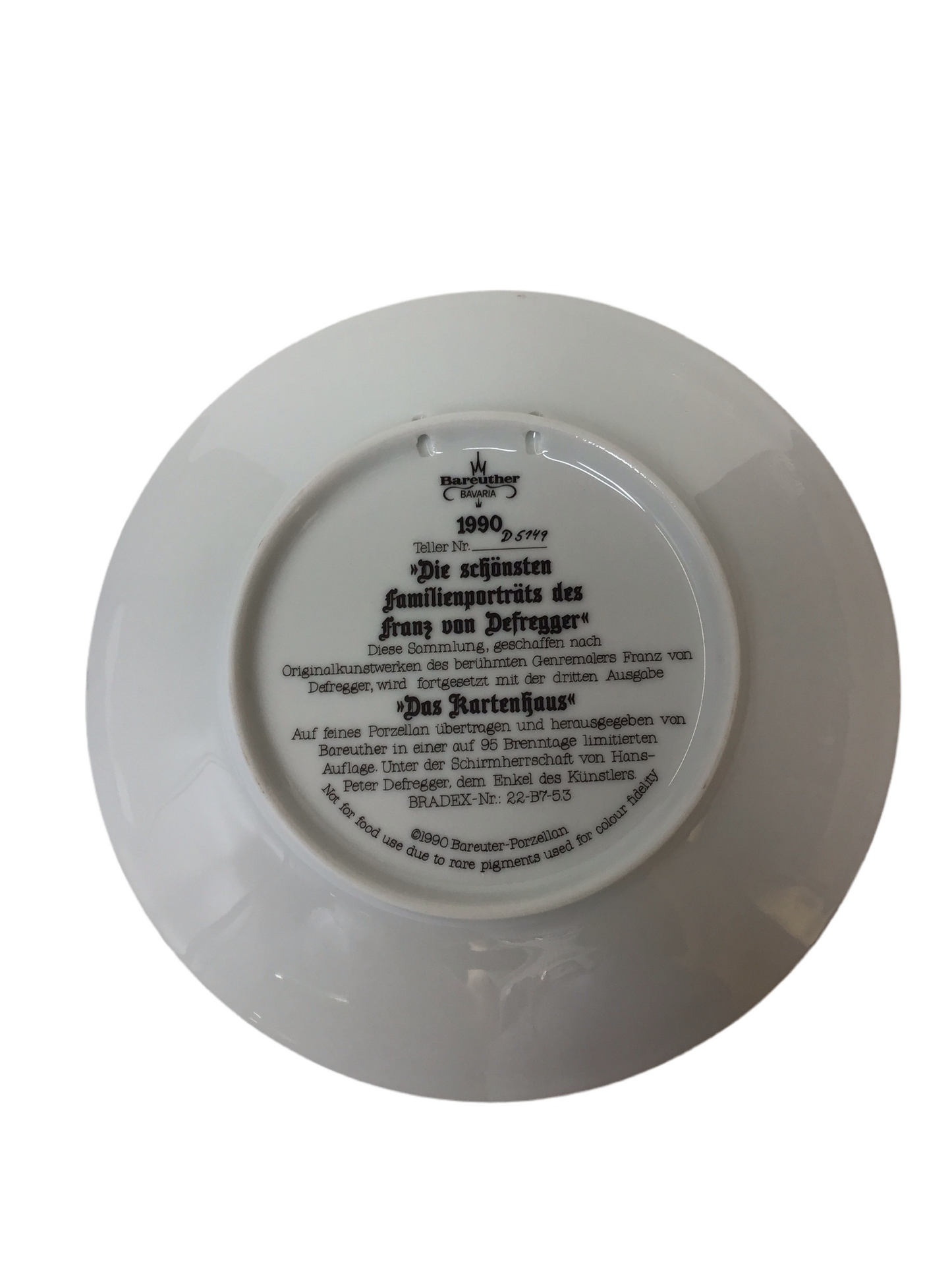 Bareuther Bavaria Porzellan Wandteller Sammelteller „Das Kartenhaus“