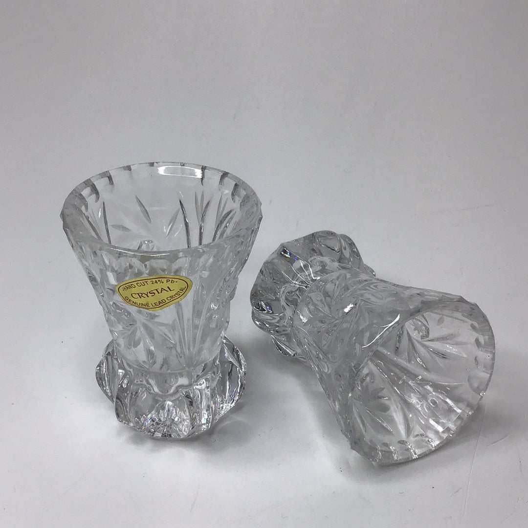 Genuine Lead Crystal 24% Bleikristall Vasen Schnapsgläser 2 Stück