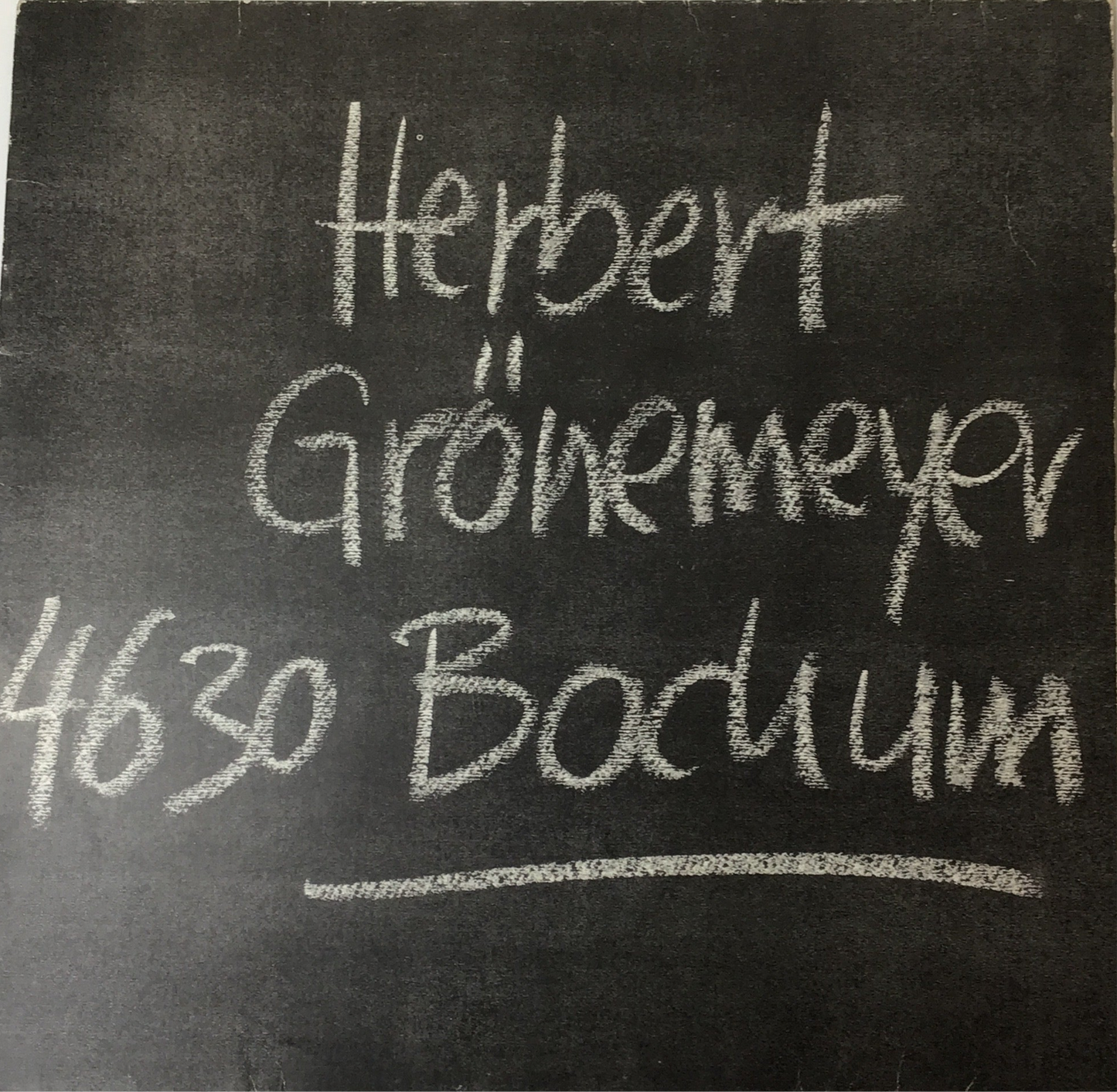 Herbert Grönemeyer 4630 Bochum Schallplatte