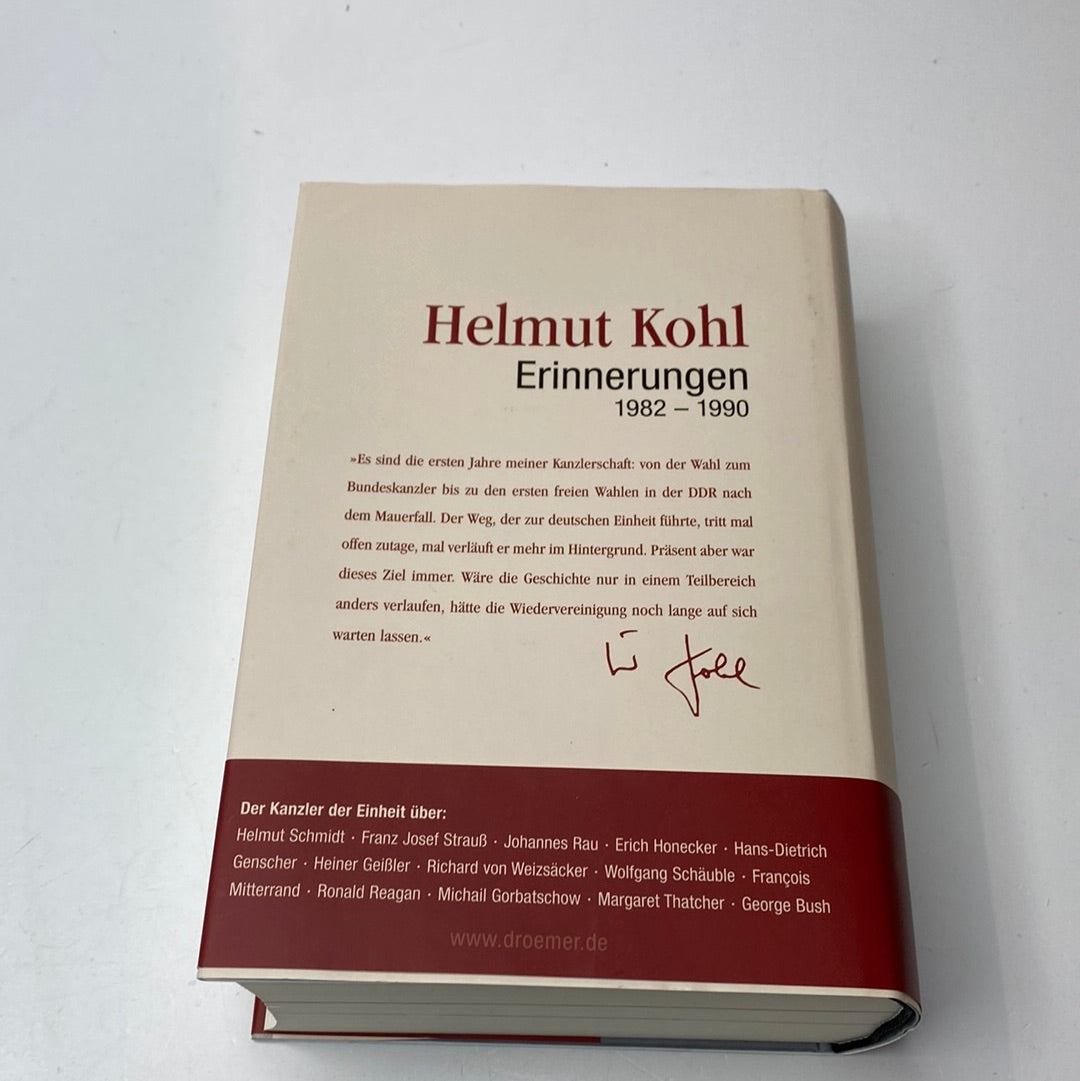 Helmut Kohl Erinnerungen 1982-1990