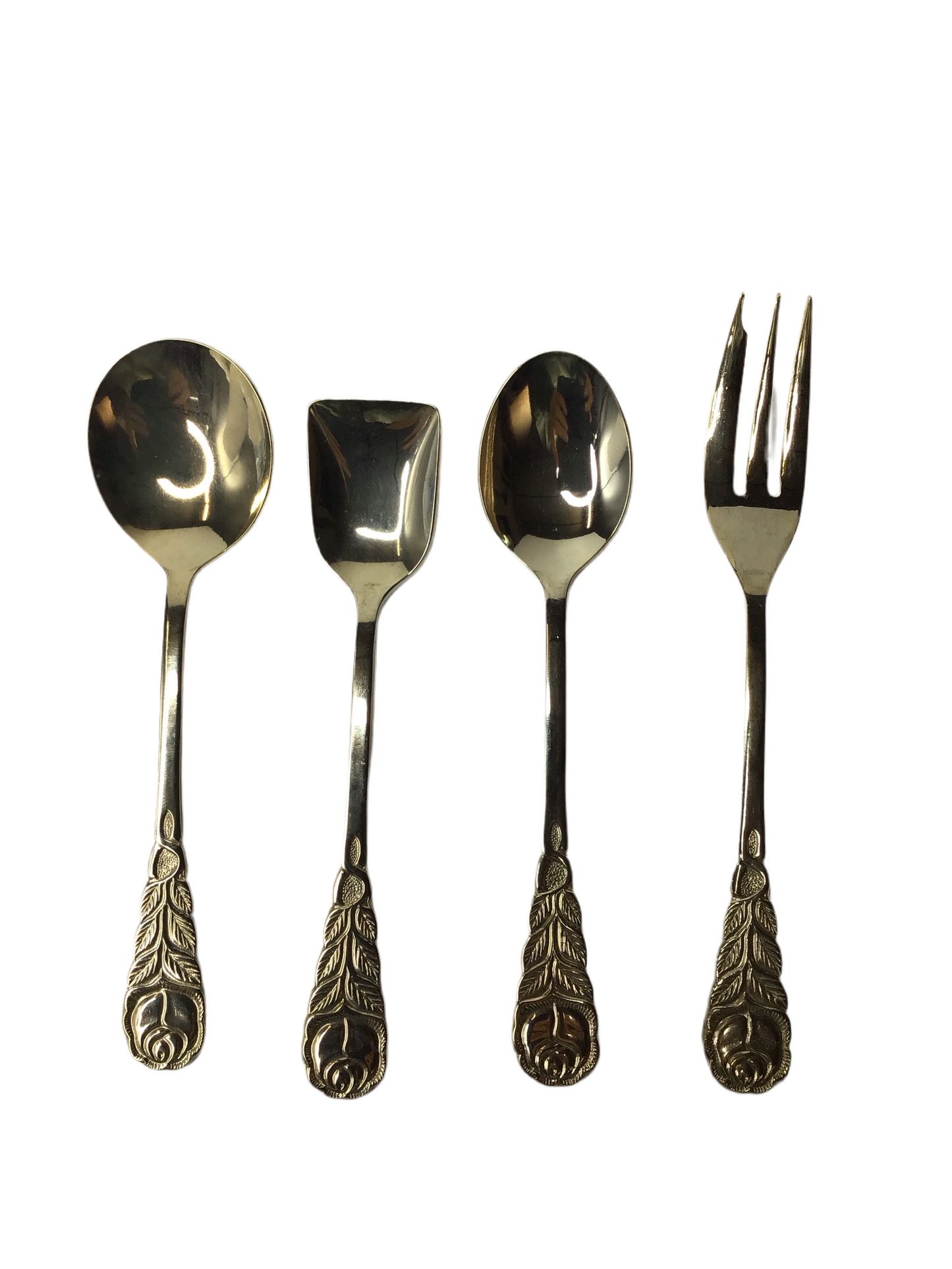 Besteck-Set Kaffee vergoldet