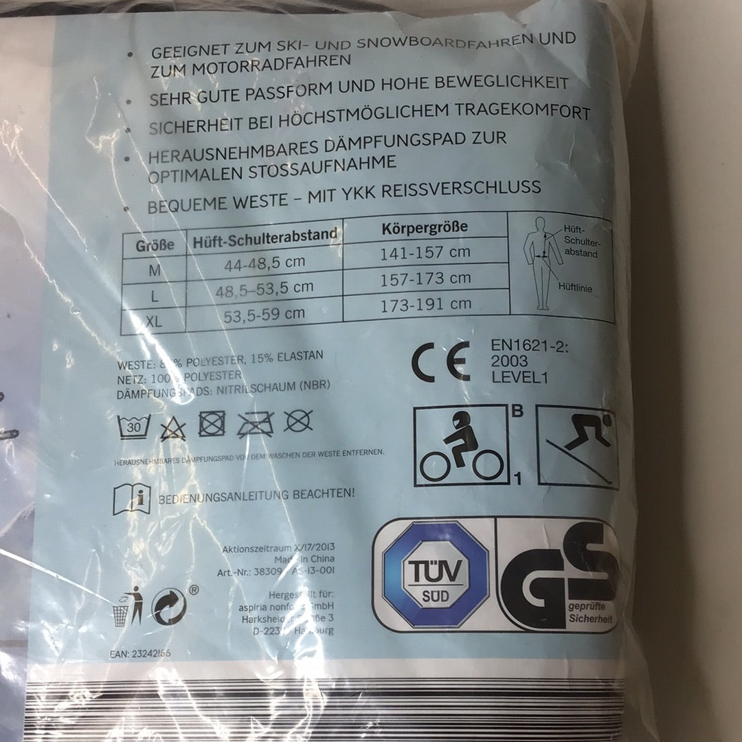 Rückenprotektor mit Weste schwarz/rot