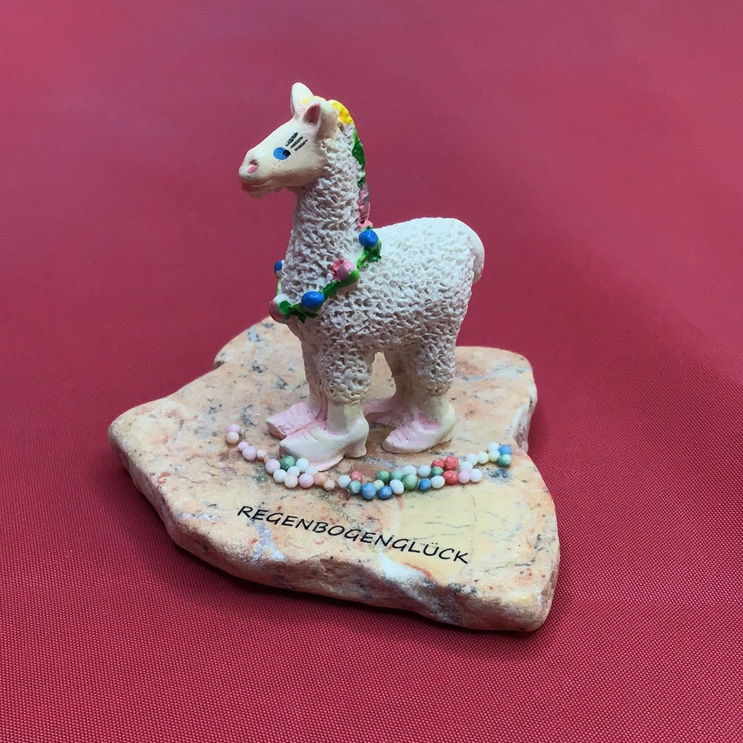 Lama Regenbogenglück Dekoration Figur Manufaktur Locnikar