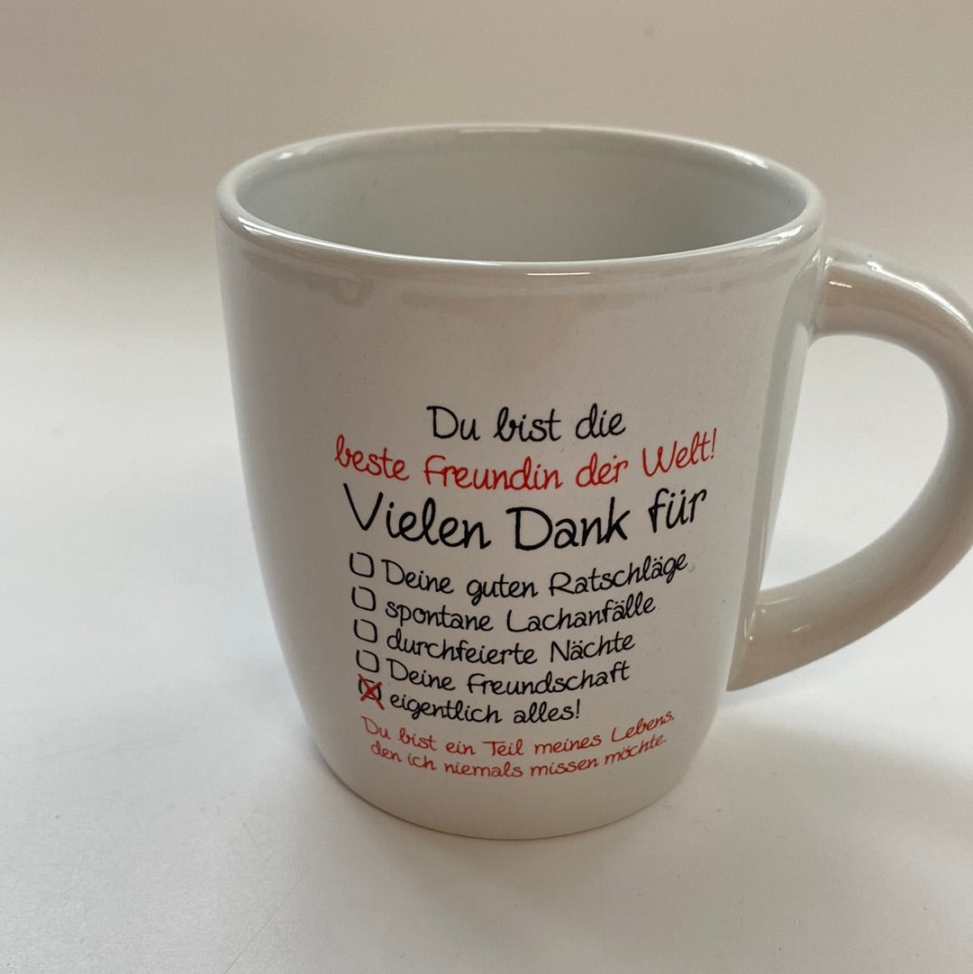 Du bist die beste Freundin der Welt Tasse
