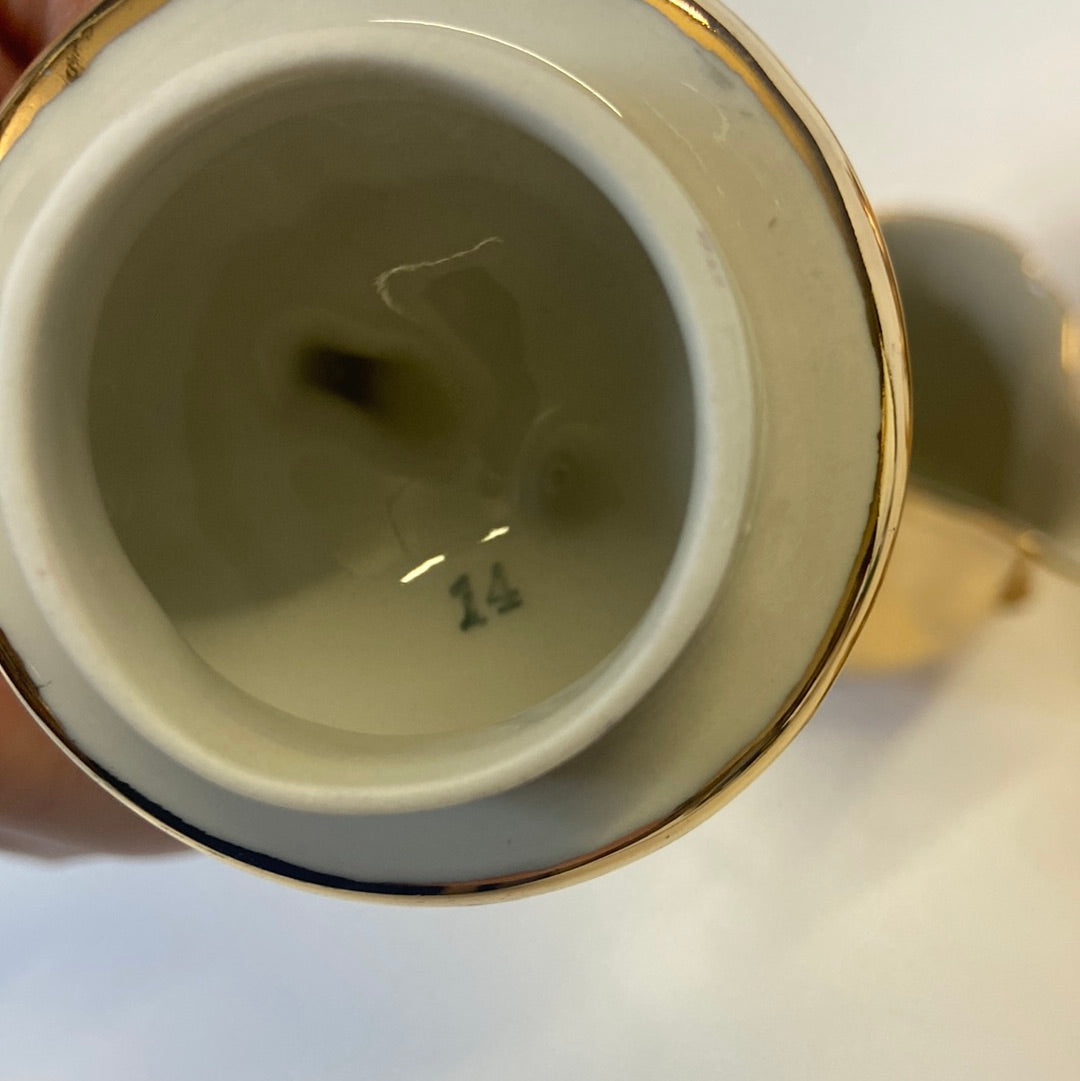 Porzellan Service 3-teilig vergoldet