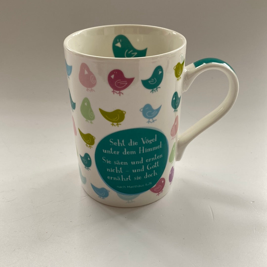 Porzellan Tasse mit Vögel Motiv