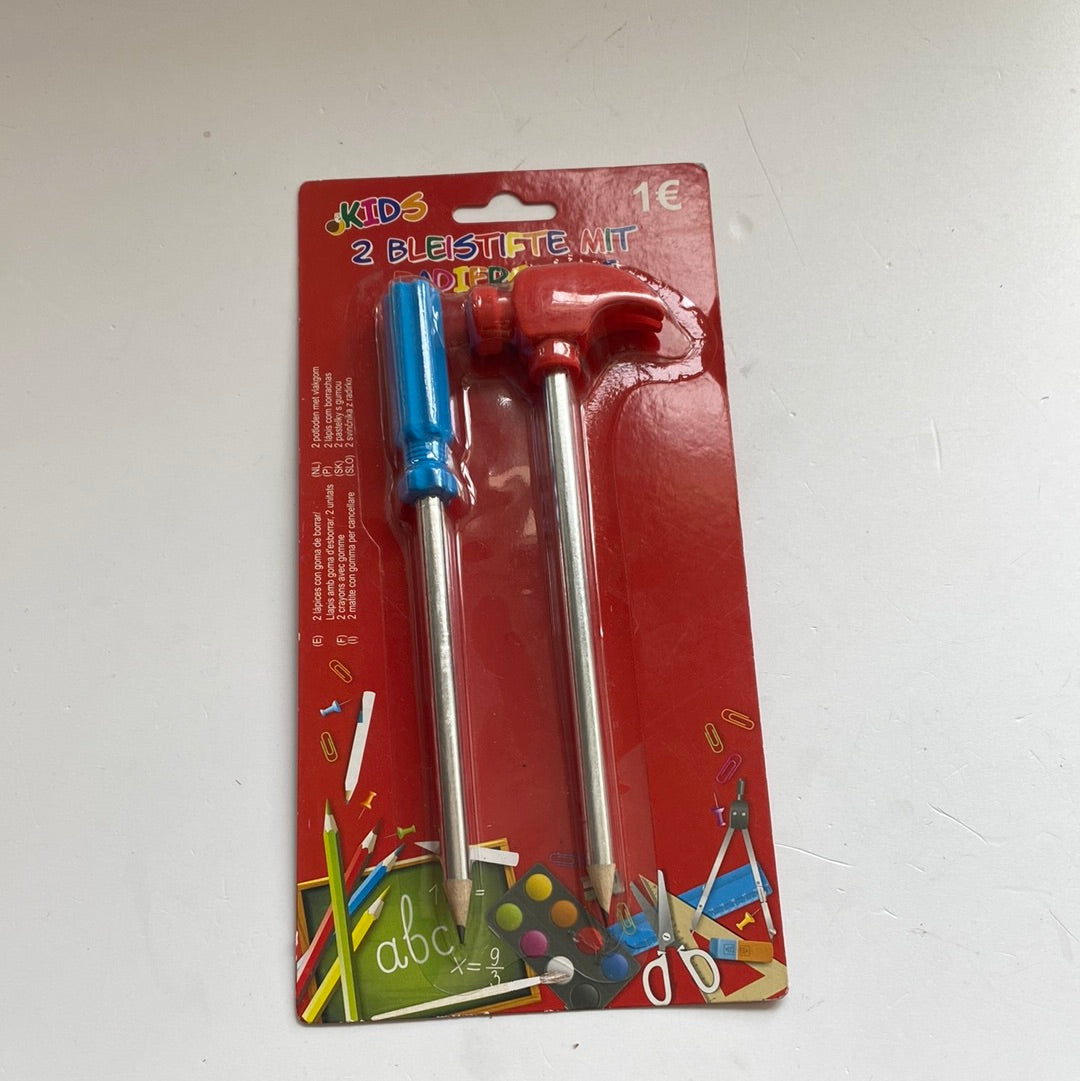 2 Bleistifte mit Radiergummi