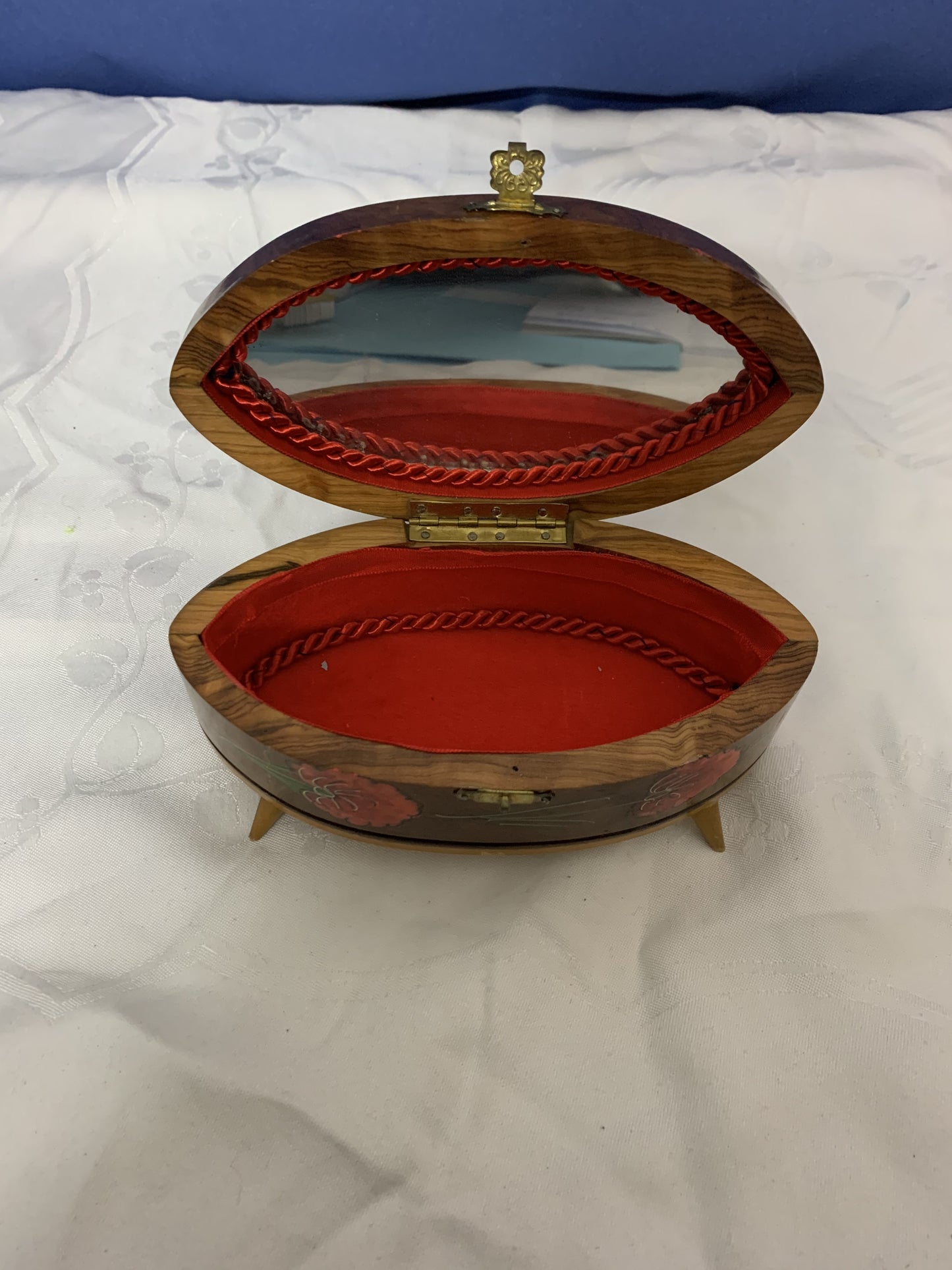 Bemaltes Holz Schmuckkästchen mit Spielwerk Mallorca