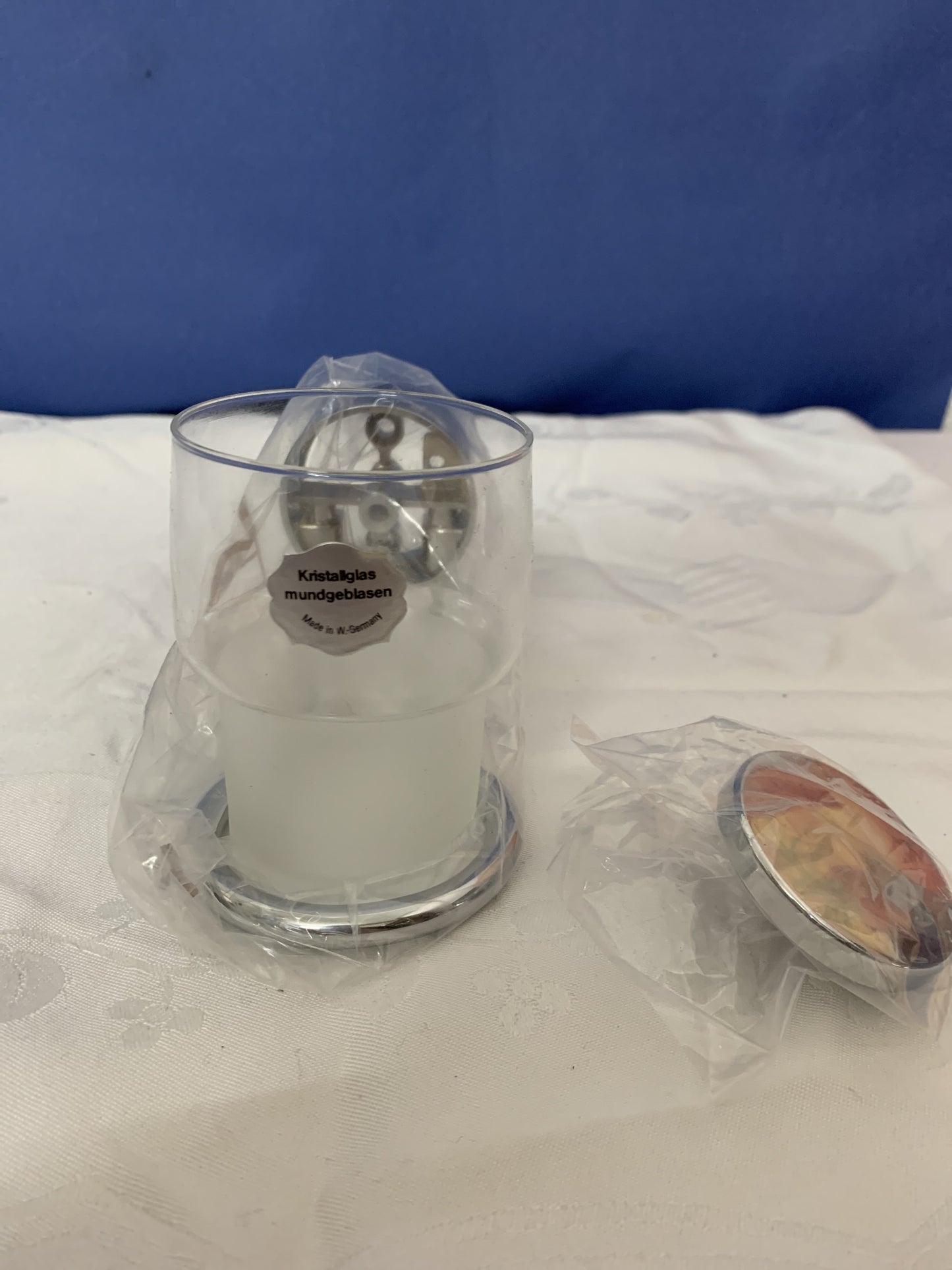 Wand Glashalter, Kristallglas Mundgeblasen, neu