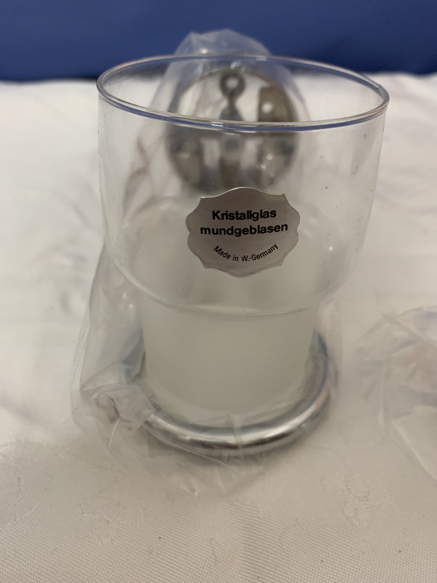 Wand Glashalter, Kristallglas Mundgeblasen, neu