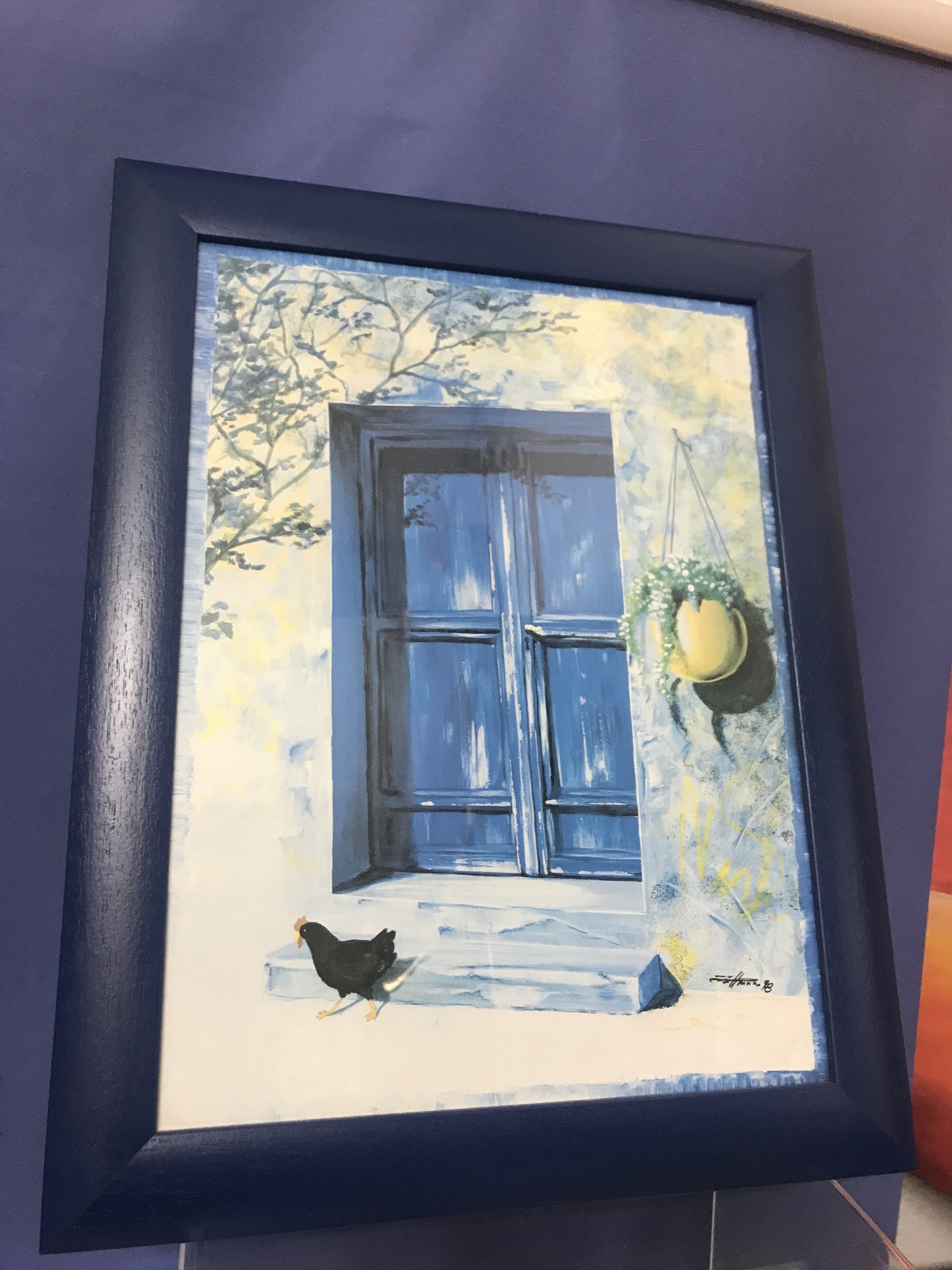 Bild mit blauem Rahmen