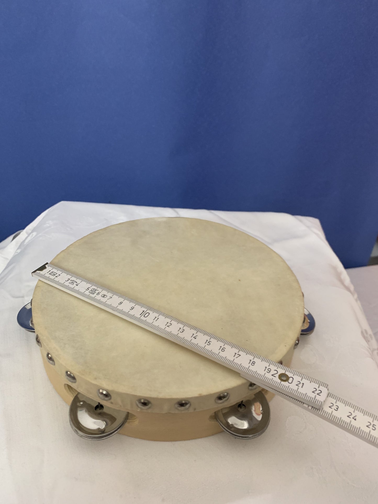 Holz Tamburin mit Naturfell