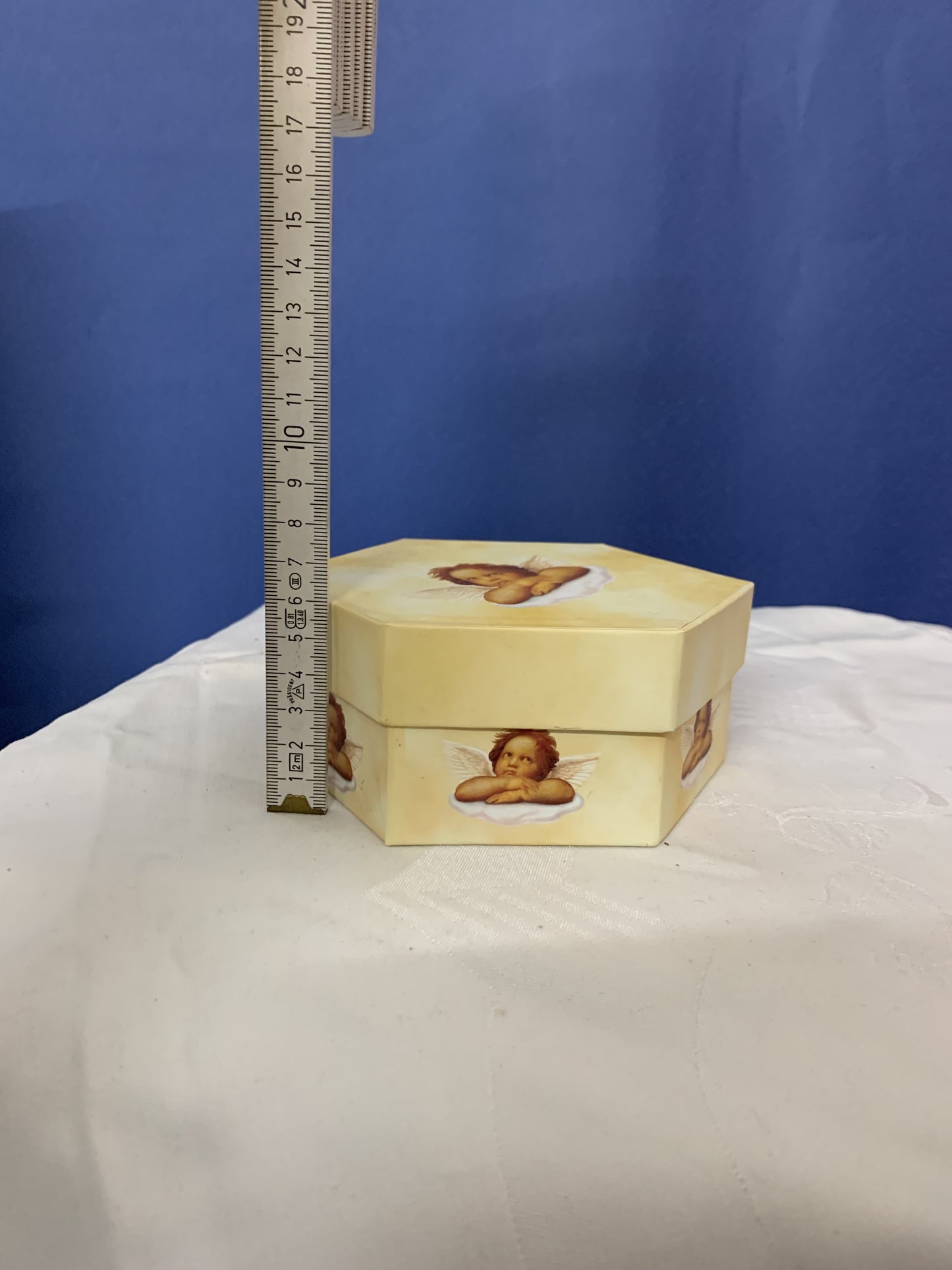 Set Boxen, Sechseck, 3 stk. mit Engel Figur