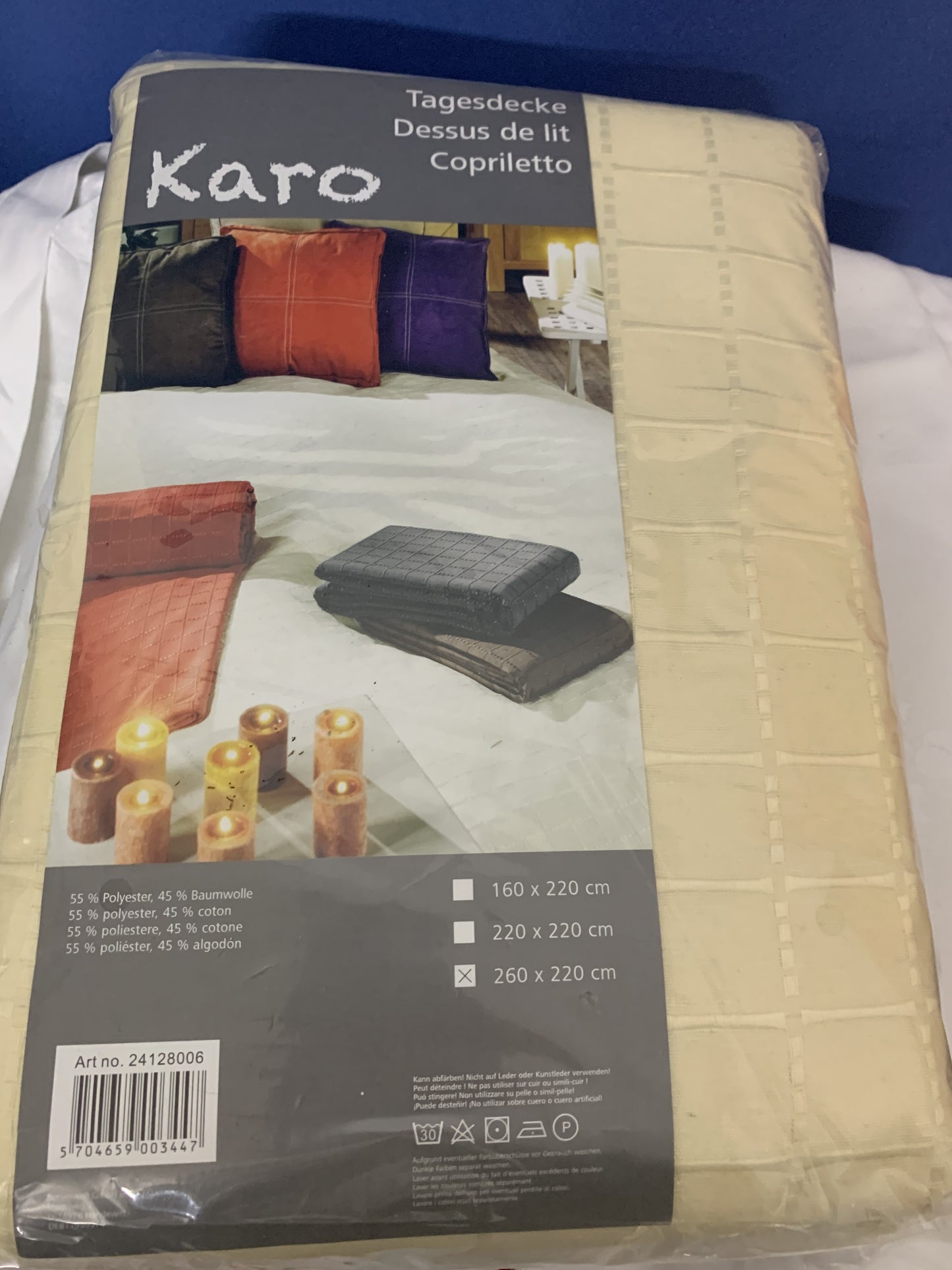 Karo Tagesdecke 260 x 220 cm