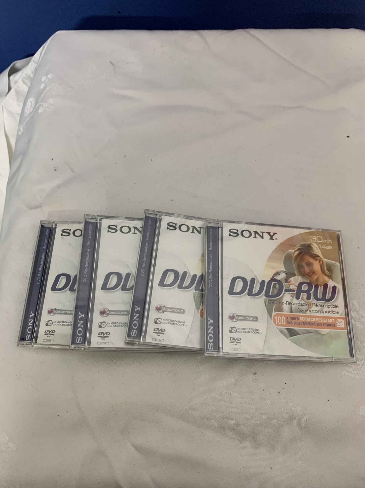 SONY DVD-RW Recordable 30 min, 1.4 GB, 4 stk.