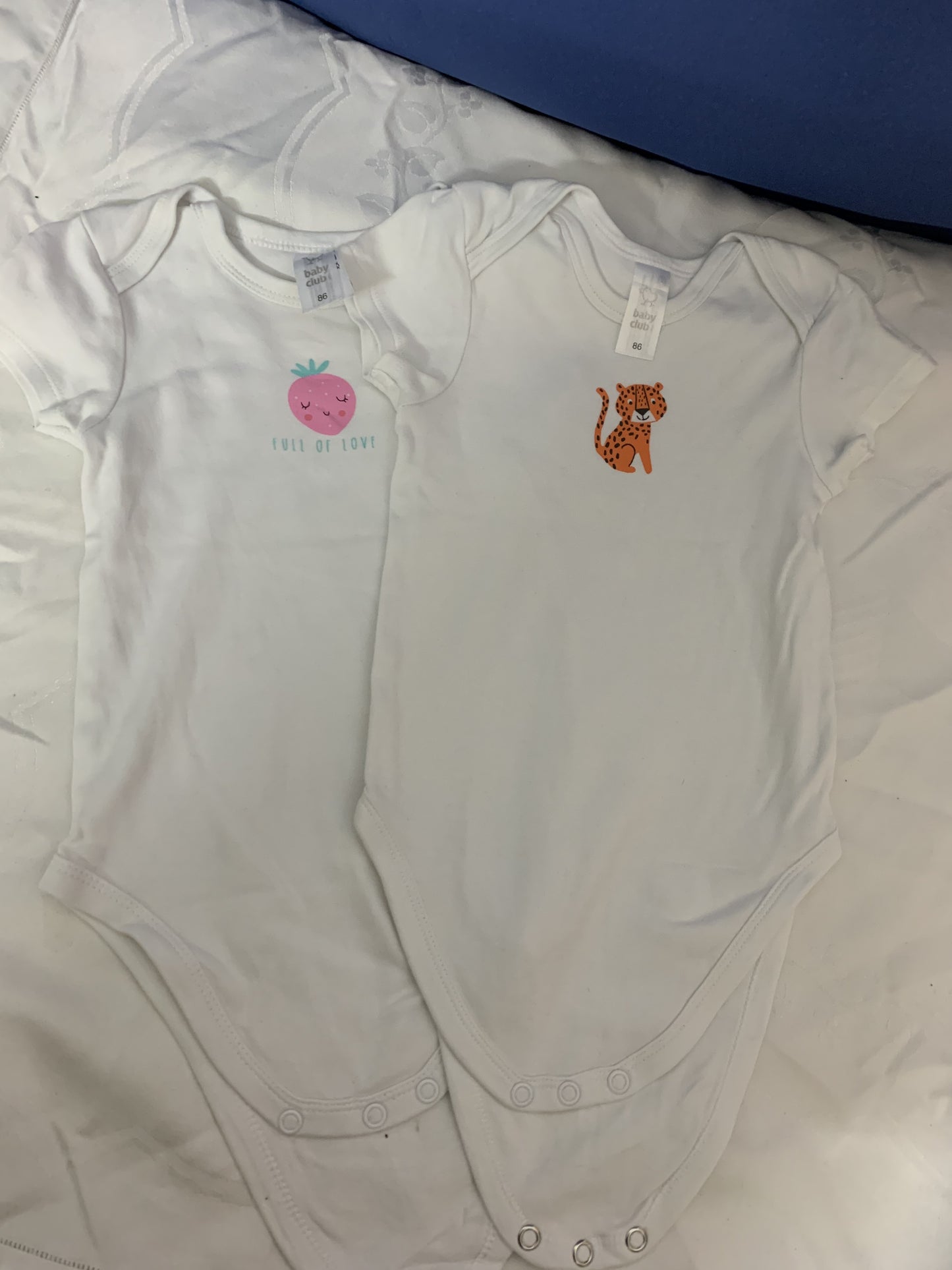 2er Wickelbodys, Kurzarm, gr.86, Baby Club