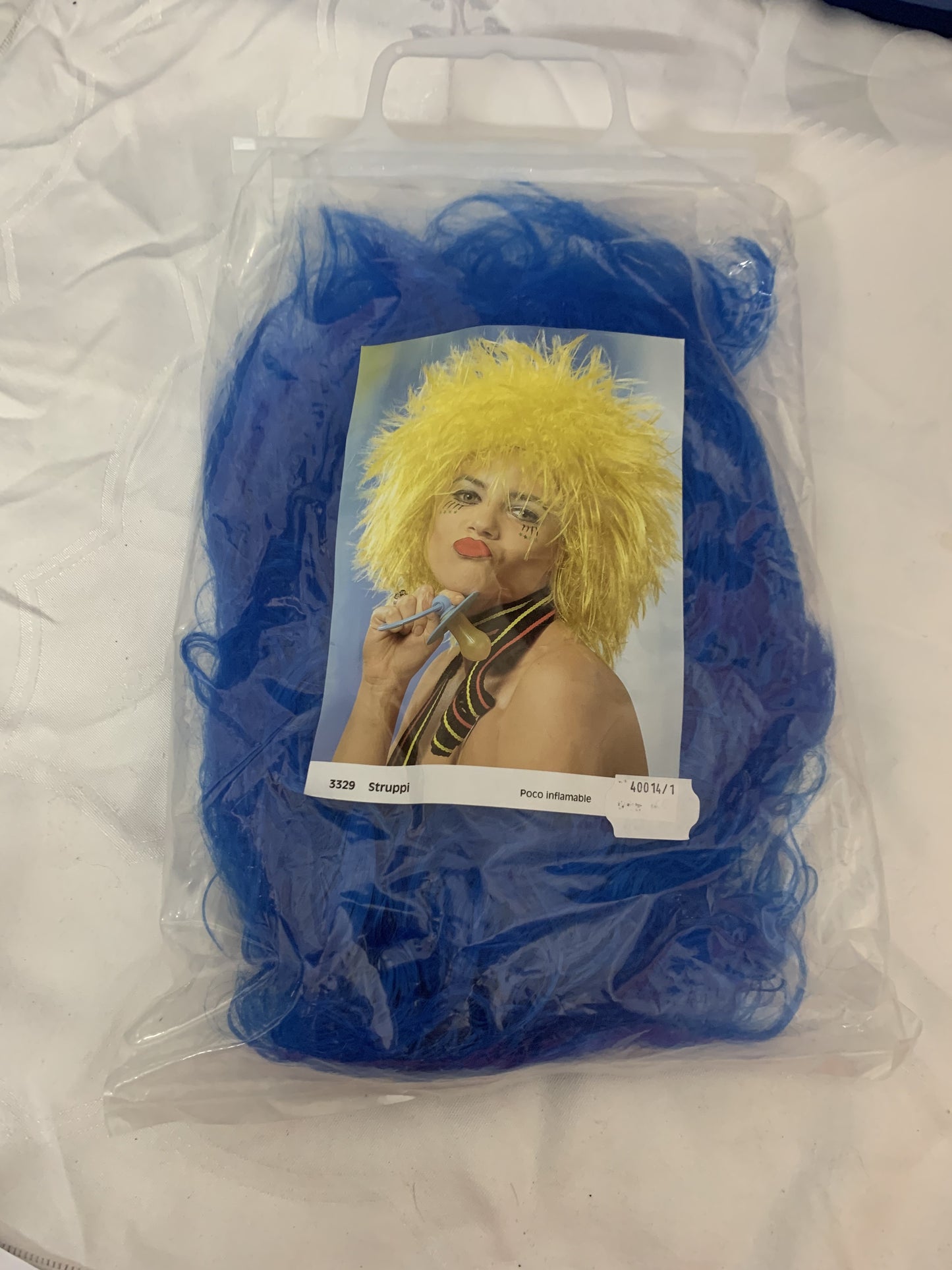 Perücke Struppi Blau