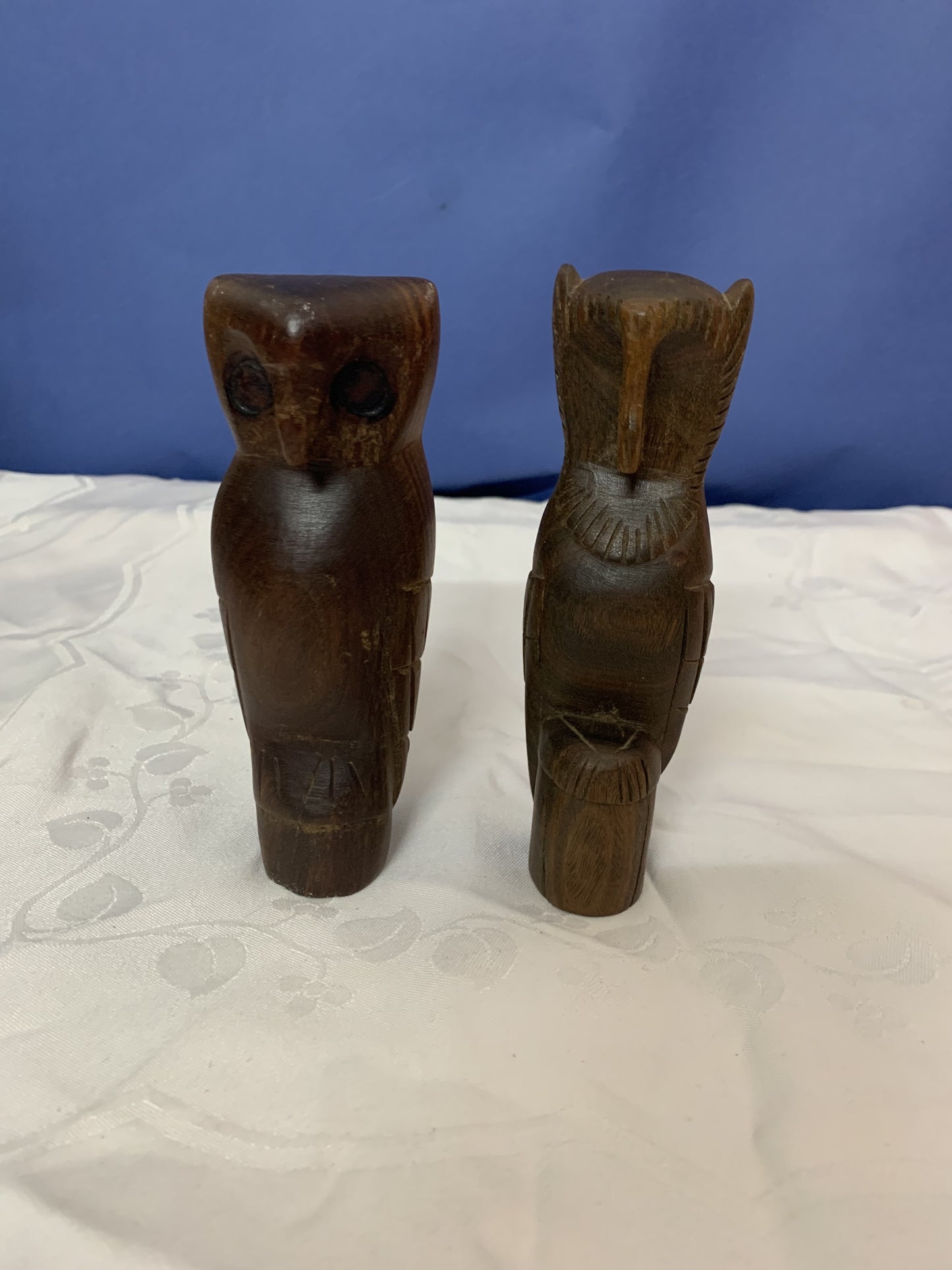 Holz Handarbeit Eulen 2 Stück