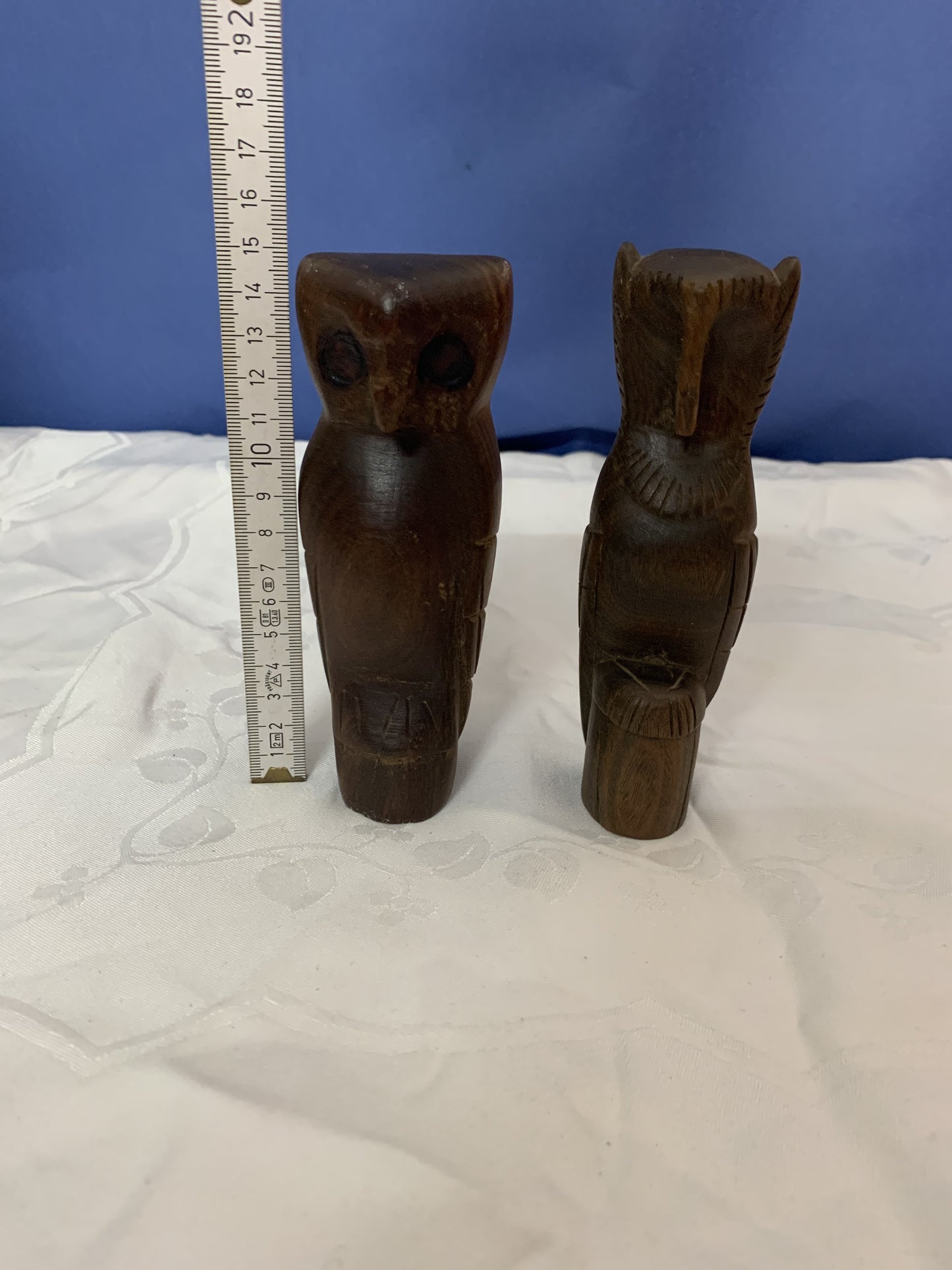Holz Handarbeit Eulen 2 Stück