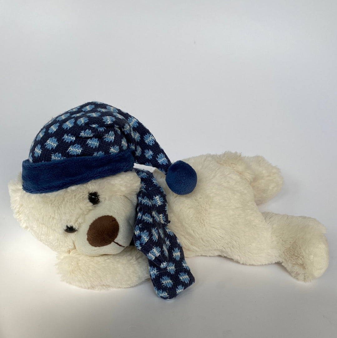 Bär mit Mütze und Schal