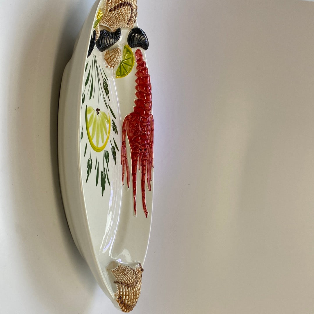 Keramik ovale Servierplatte 3D Figuren