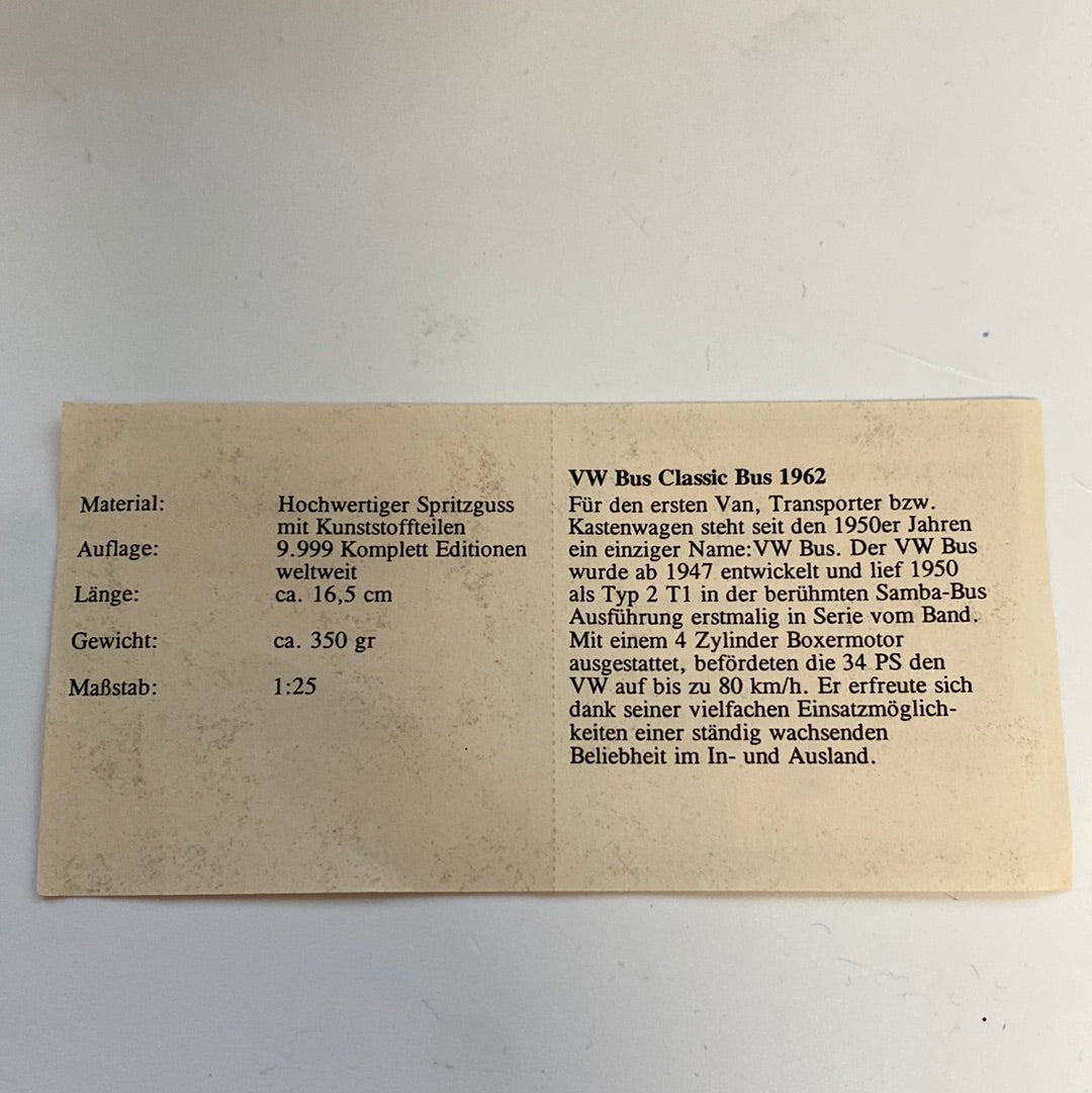 Welly VW Bus Classic 1962 Rot