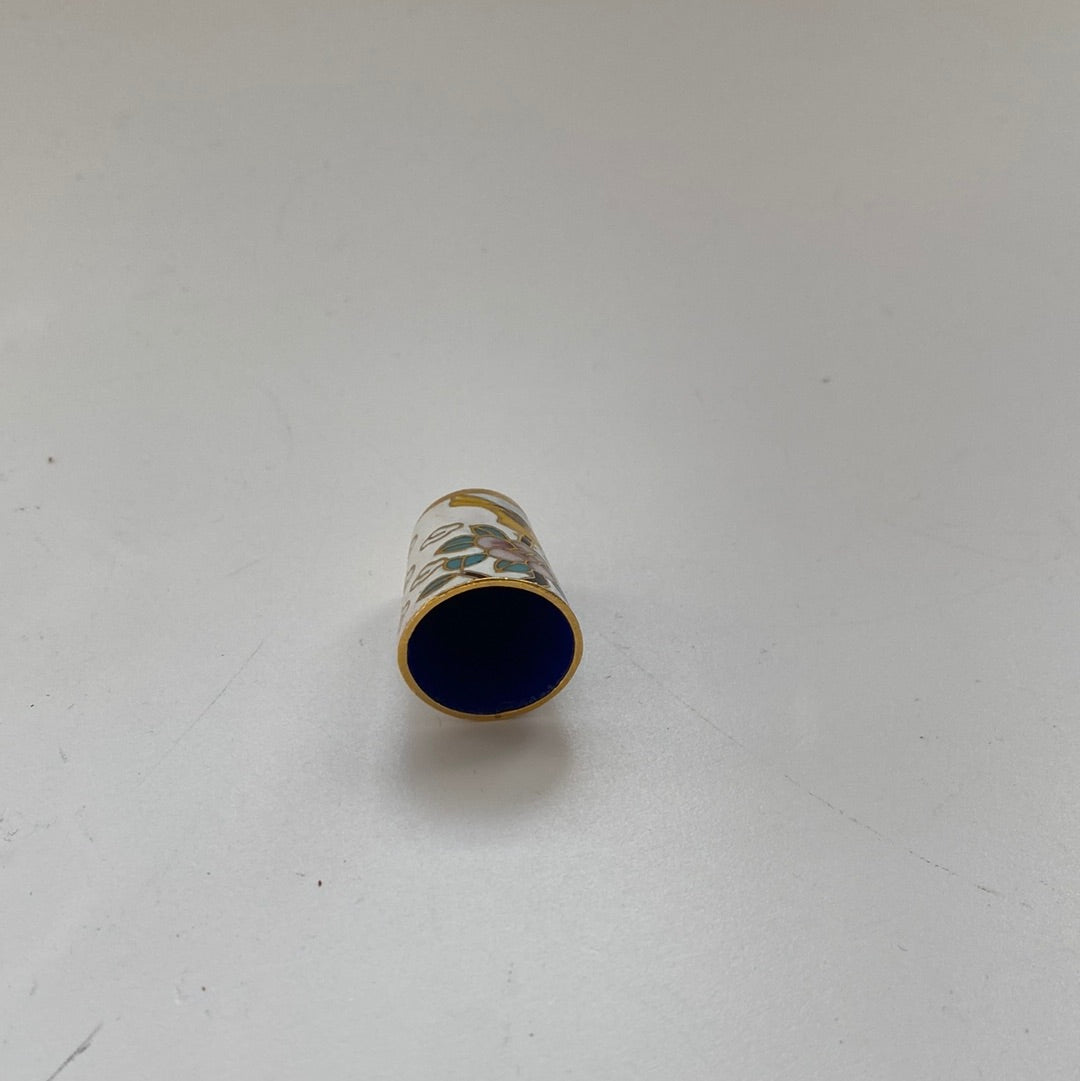 Vintage Cloisonné Vögel Fingerhut